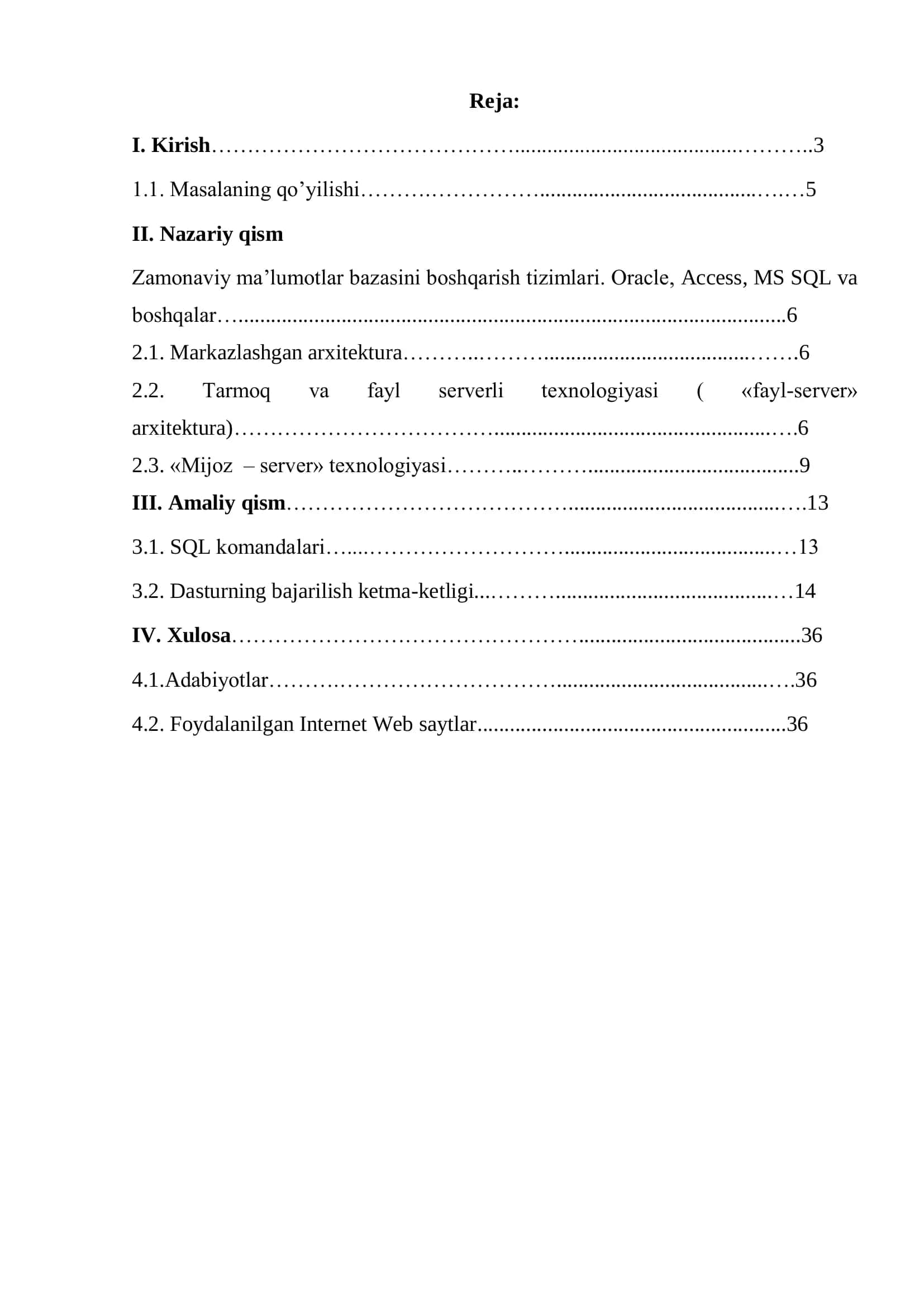 Ma‟lumotlar bazasini ximoyalashda SQL tilidan foydalanish 2