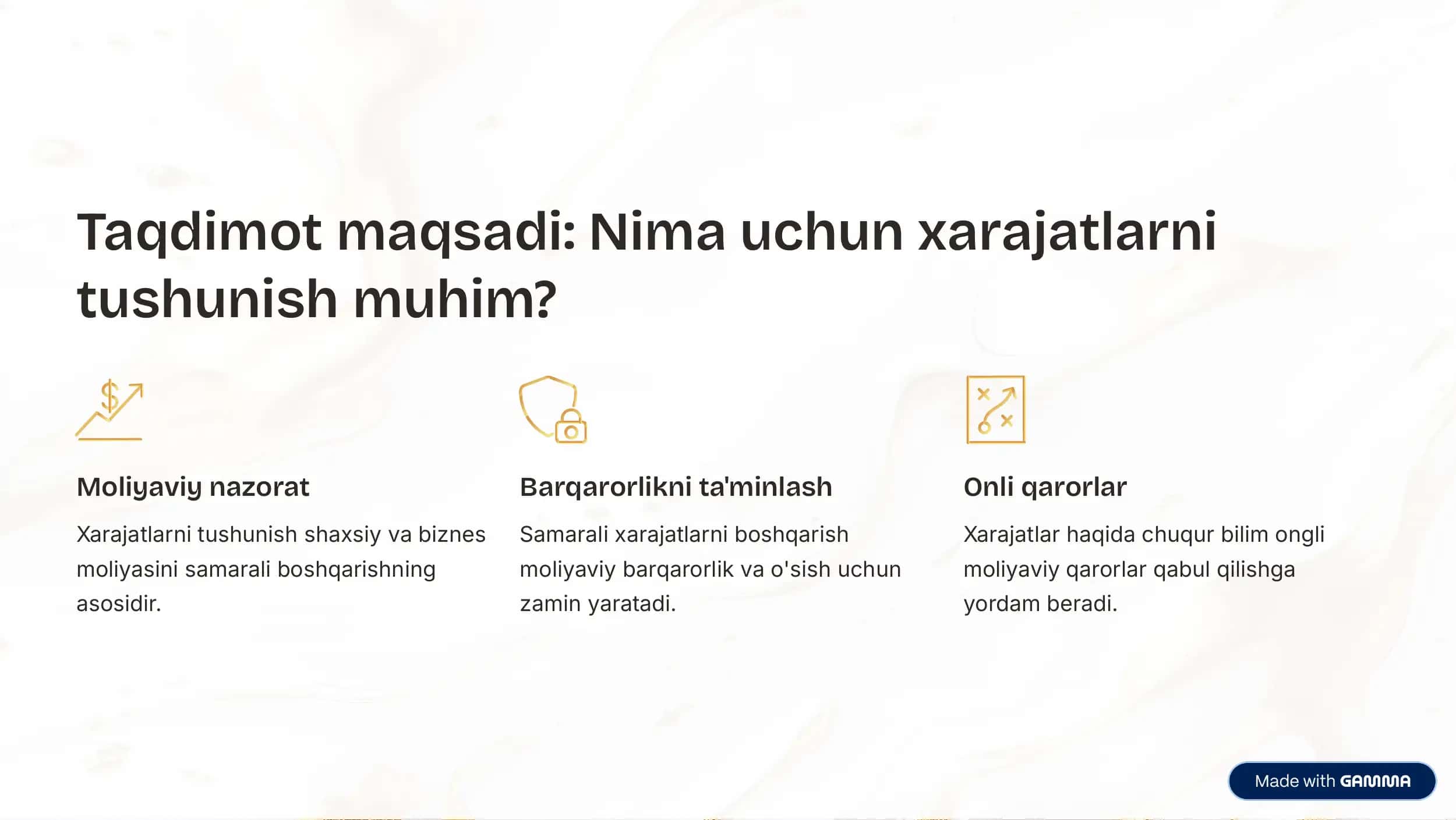 Xarajatlar tarkibi va ularni boshqarish 2