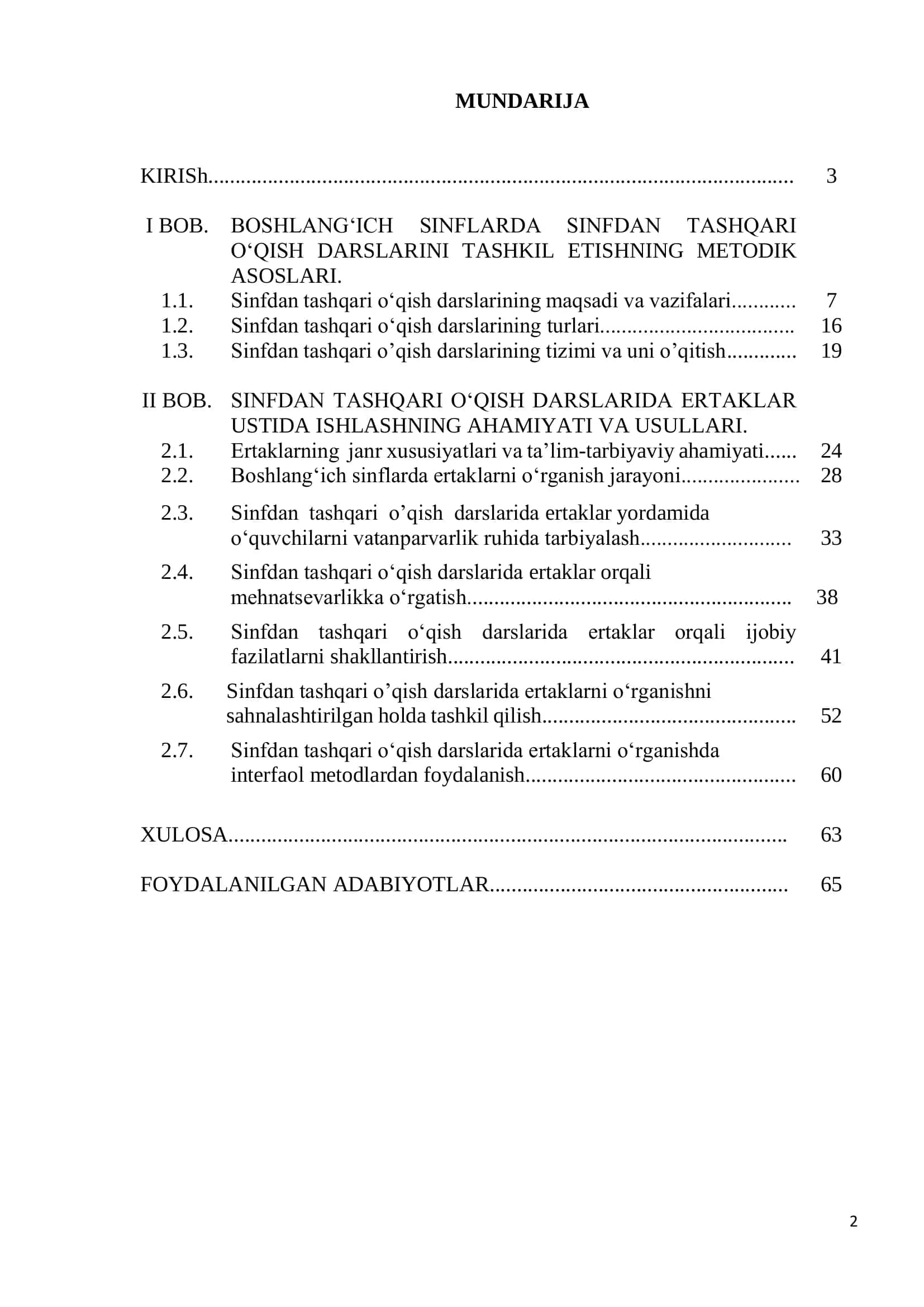 BOB. BOSHLANG‘ICH SINFLARDA SINFDAN TASHQARI O‘QISH DARSLARINI TASHKIL ETISHNING METODIK ASOSLARI 2