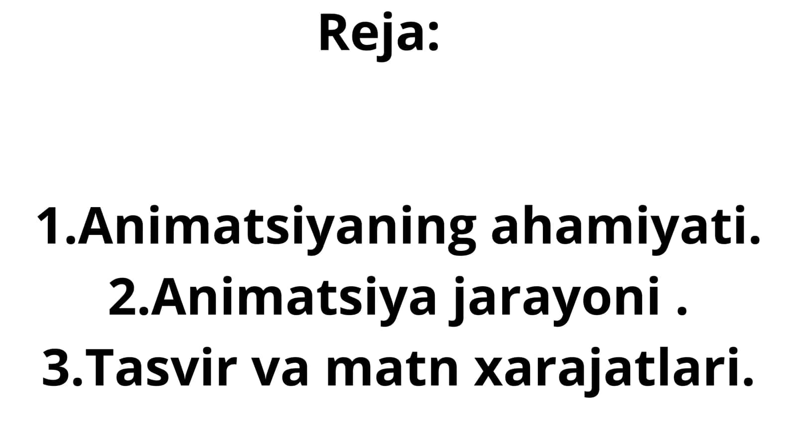 Animatsiya Masalalari 2