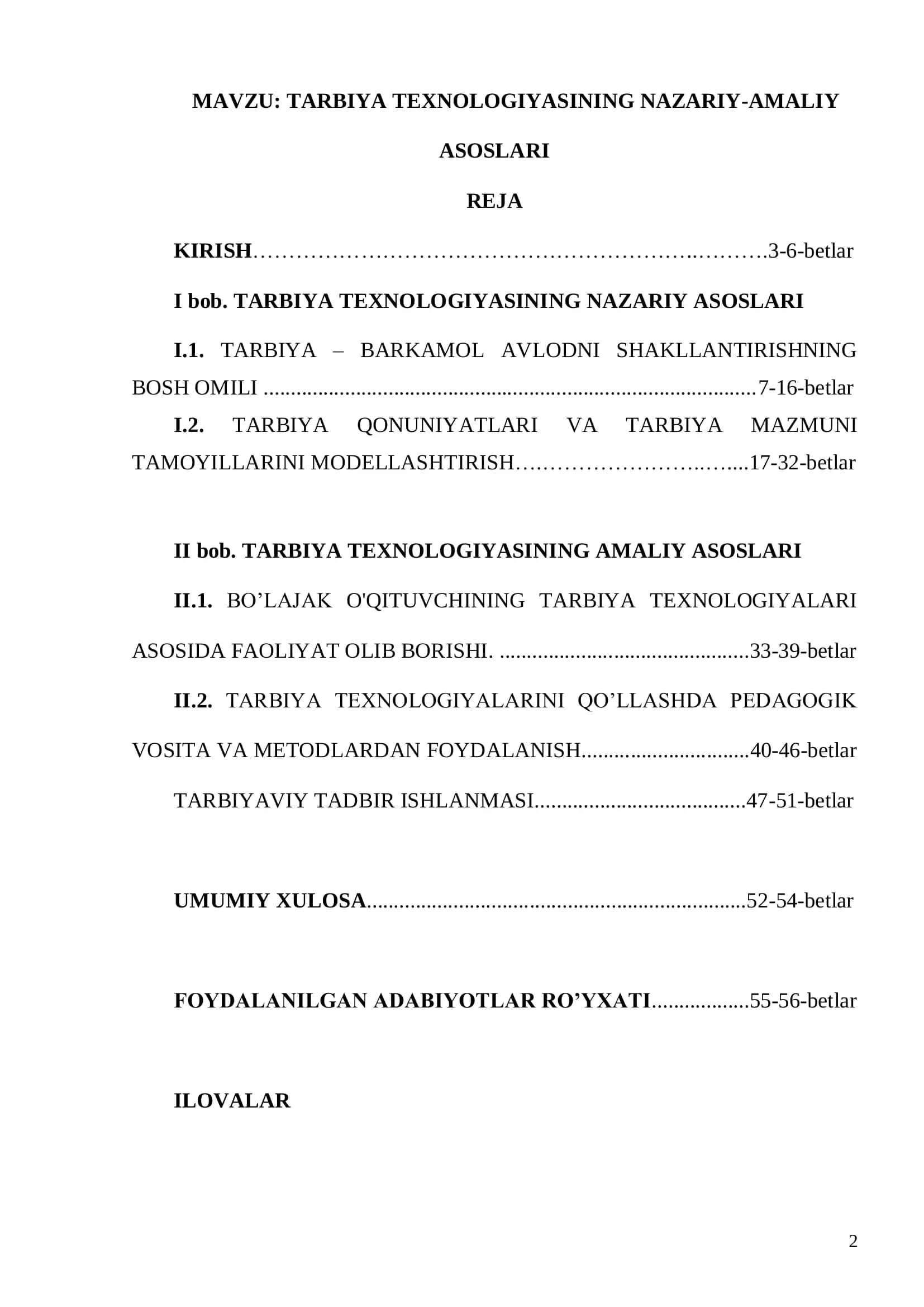 TARBIYA TEXNOLOGIYASINING NAZARIY-AMALIY ASOSLARI 2