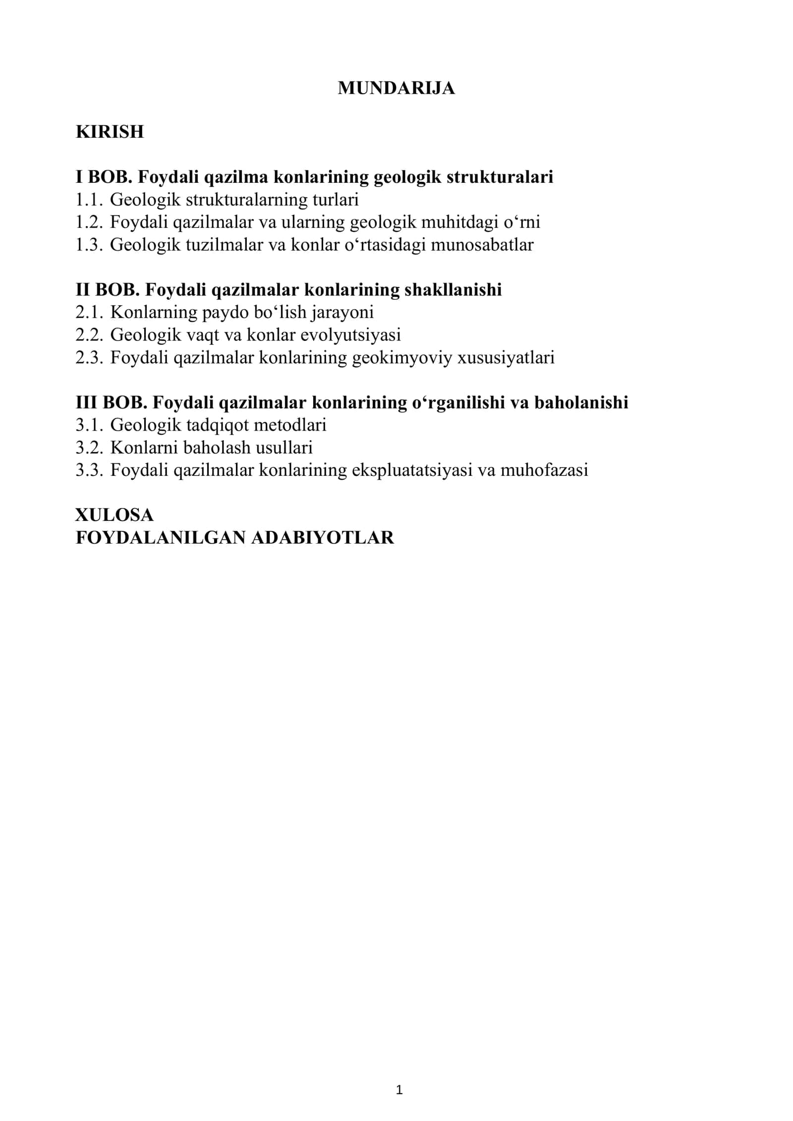 Foydalı qazilma konlarining geologik strukturalari 2