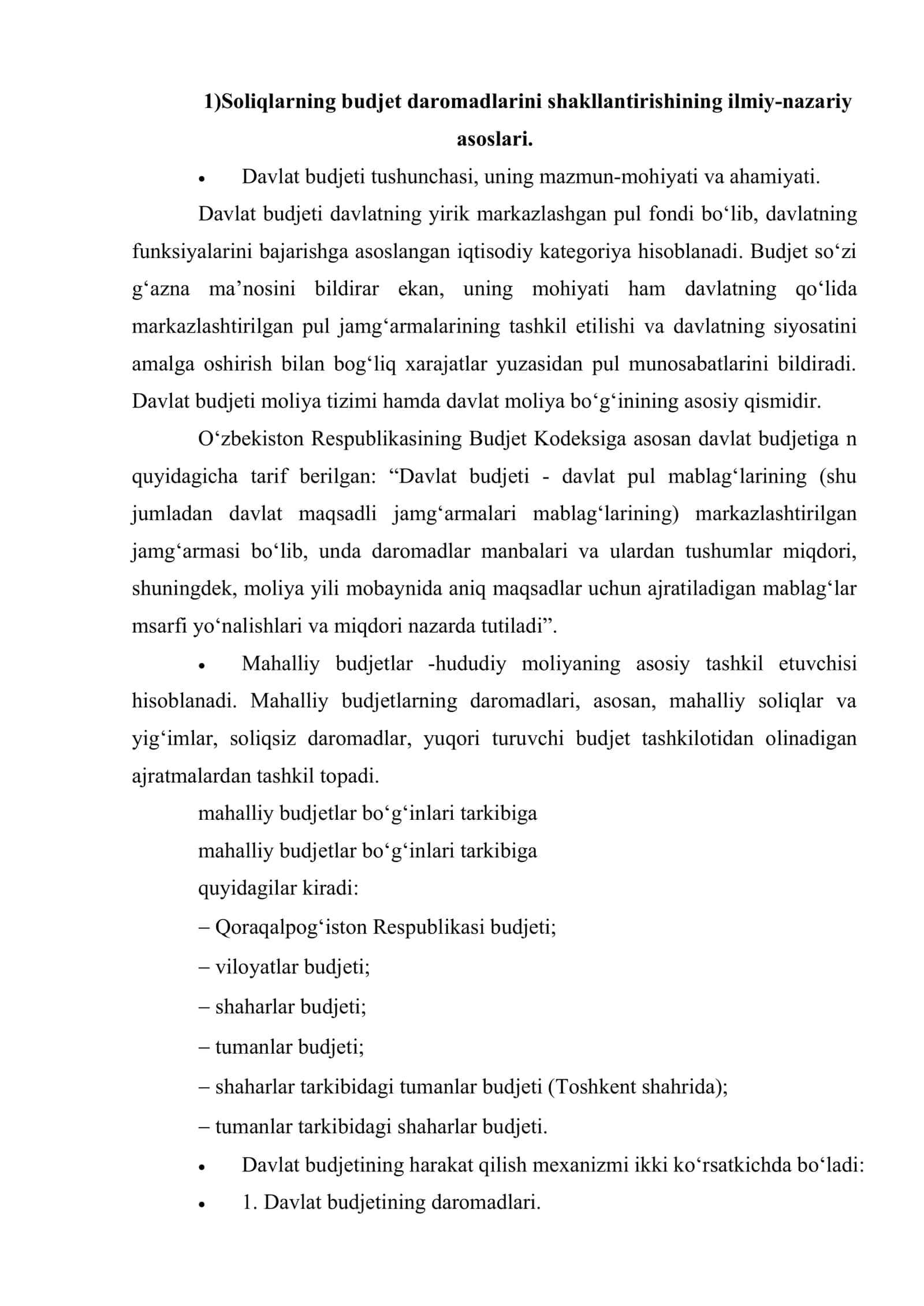 Egri soliqlarning byudjet daromadlarini shakllantirishdagi ahamiyati 2