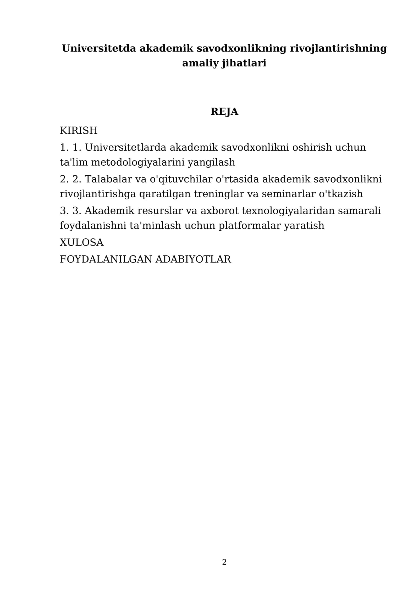 Universitetda akademik savodxonlikning rivojlantirishning amaliy jihatlari 2