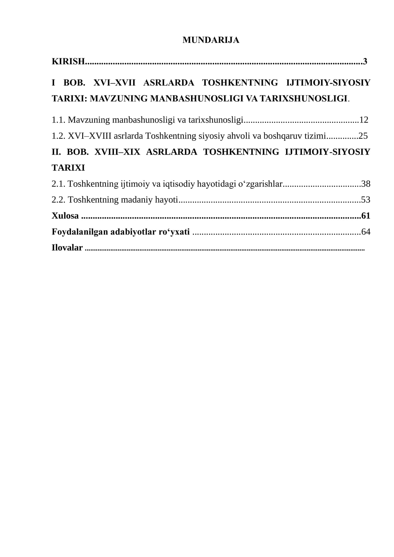 XVI-XIX ASRLARDA TOSHKENTNING IJTIMOIY-SIYOSIY TARIXI 2