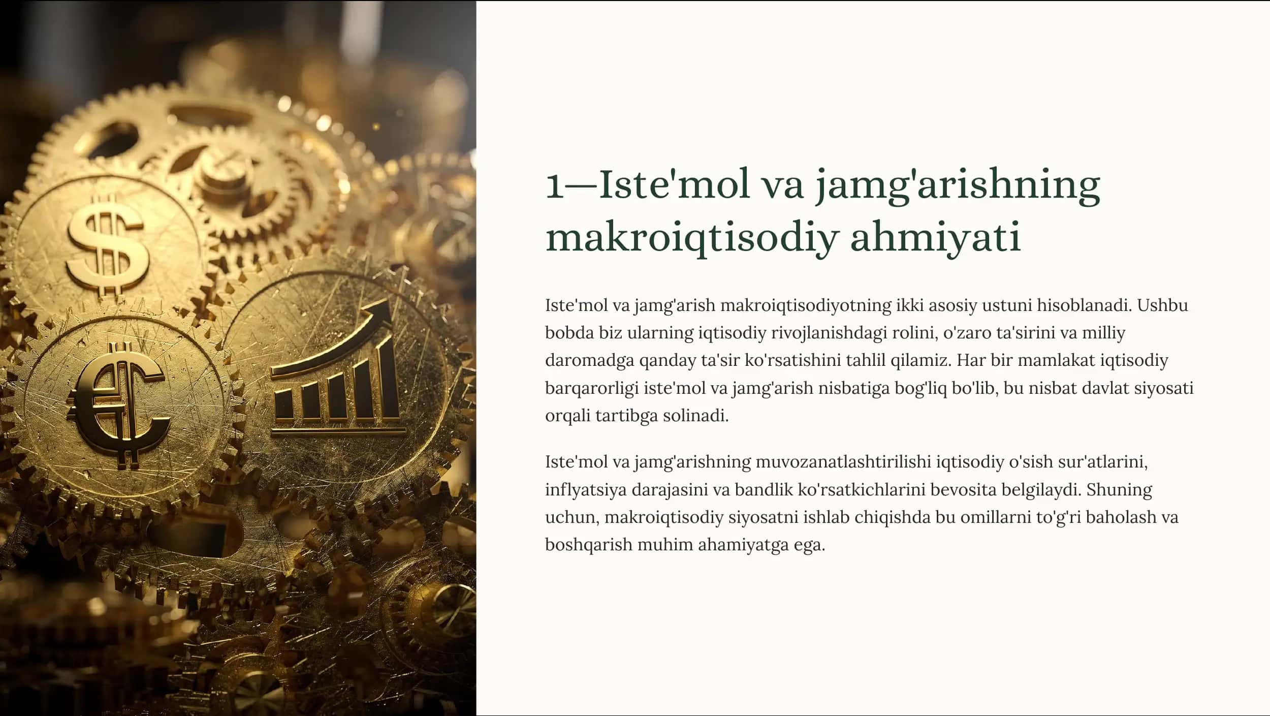 Makroiqtisodiyotning eng muhim komponentlari: Iste'mol, jamg'arish va investitsiya 2