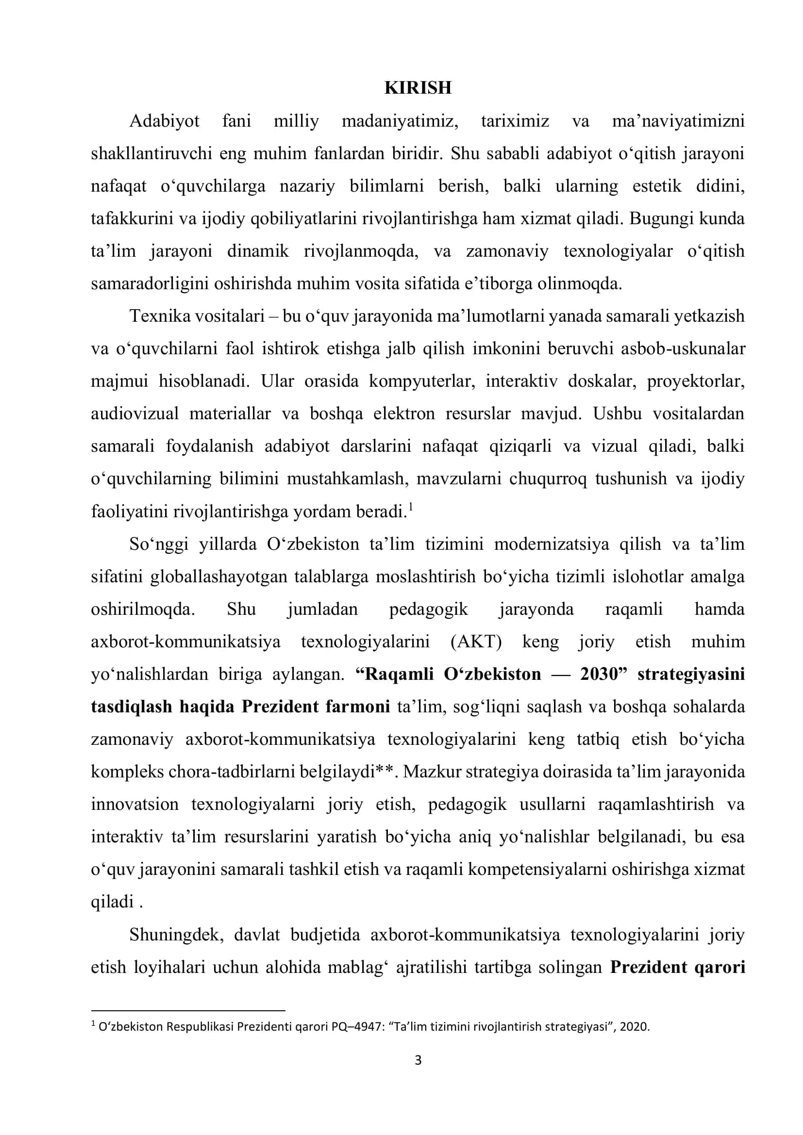 ADABIYOT O'QITISH SAMARADORLIGINI OSHIRISHDA TEXNIKA VOSITALARIDAN FOYDALANISH 2
