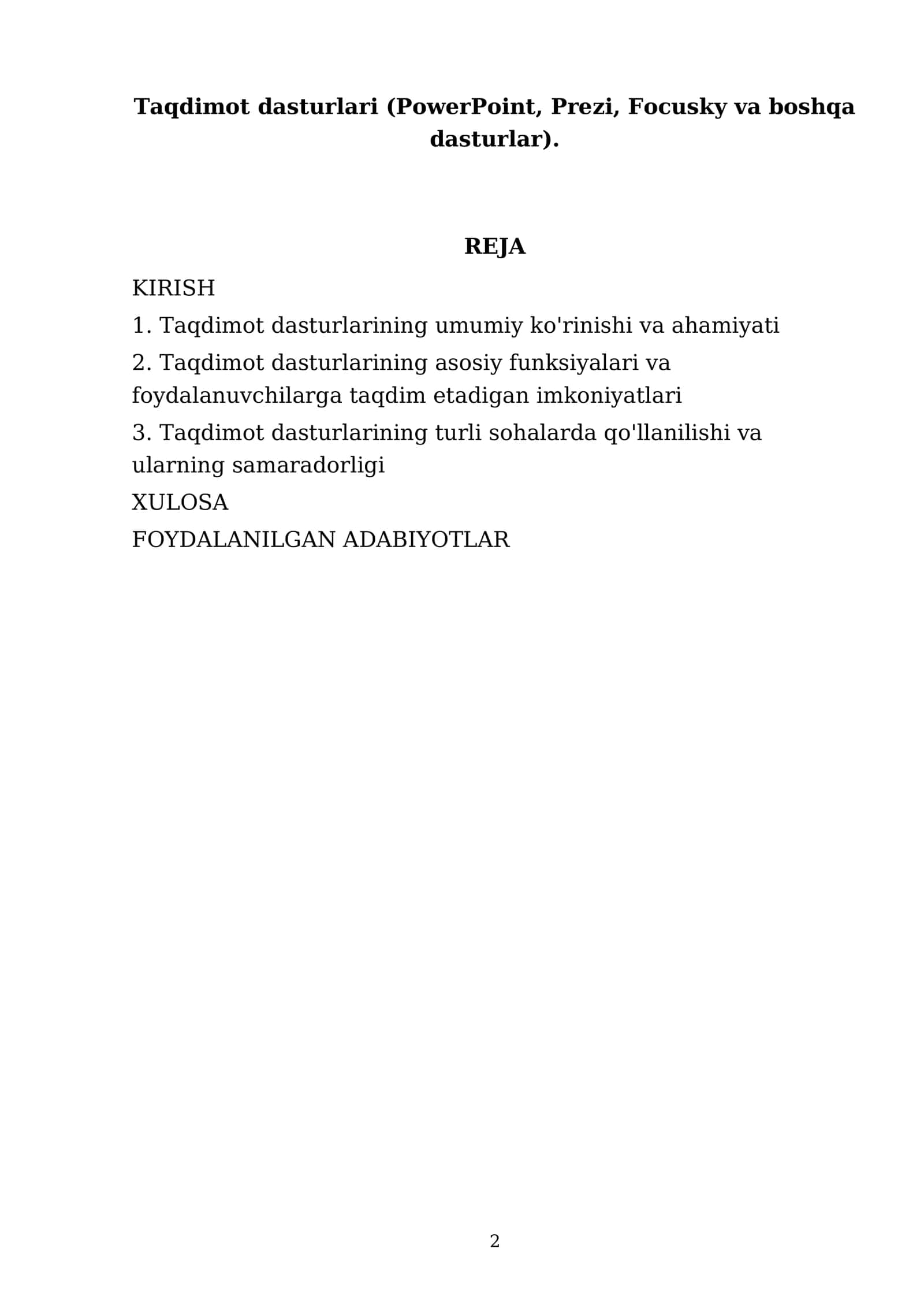 Taqdimot dasturlari (PowerPoint, Prezi, Focusky va boshqa dasturlar) 2