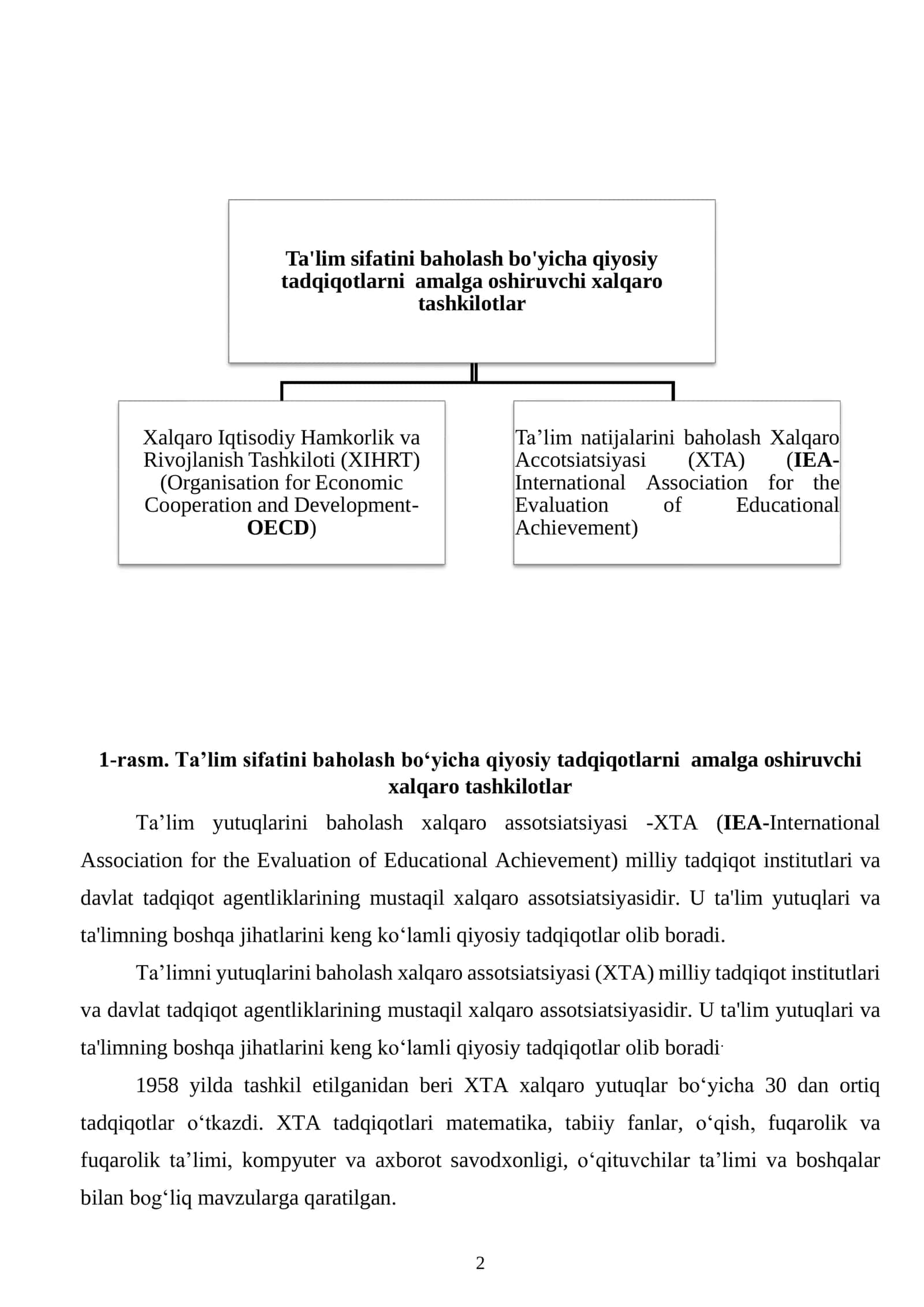 MAKTABGACHA VA MAKTAB TAʻLIMI TIZIMIDA TAʻLIM SIFATINI BAHOLASH BOʻYICHA XALQARO TADQIQOTLARNI (PIRLS, TIMSS, PISA, TALIS) JORIY ETISHNING MEʻYORIY-HUQUQIY ASOSLARI 2