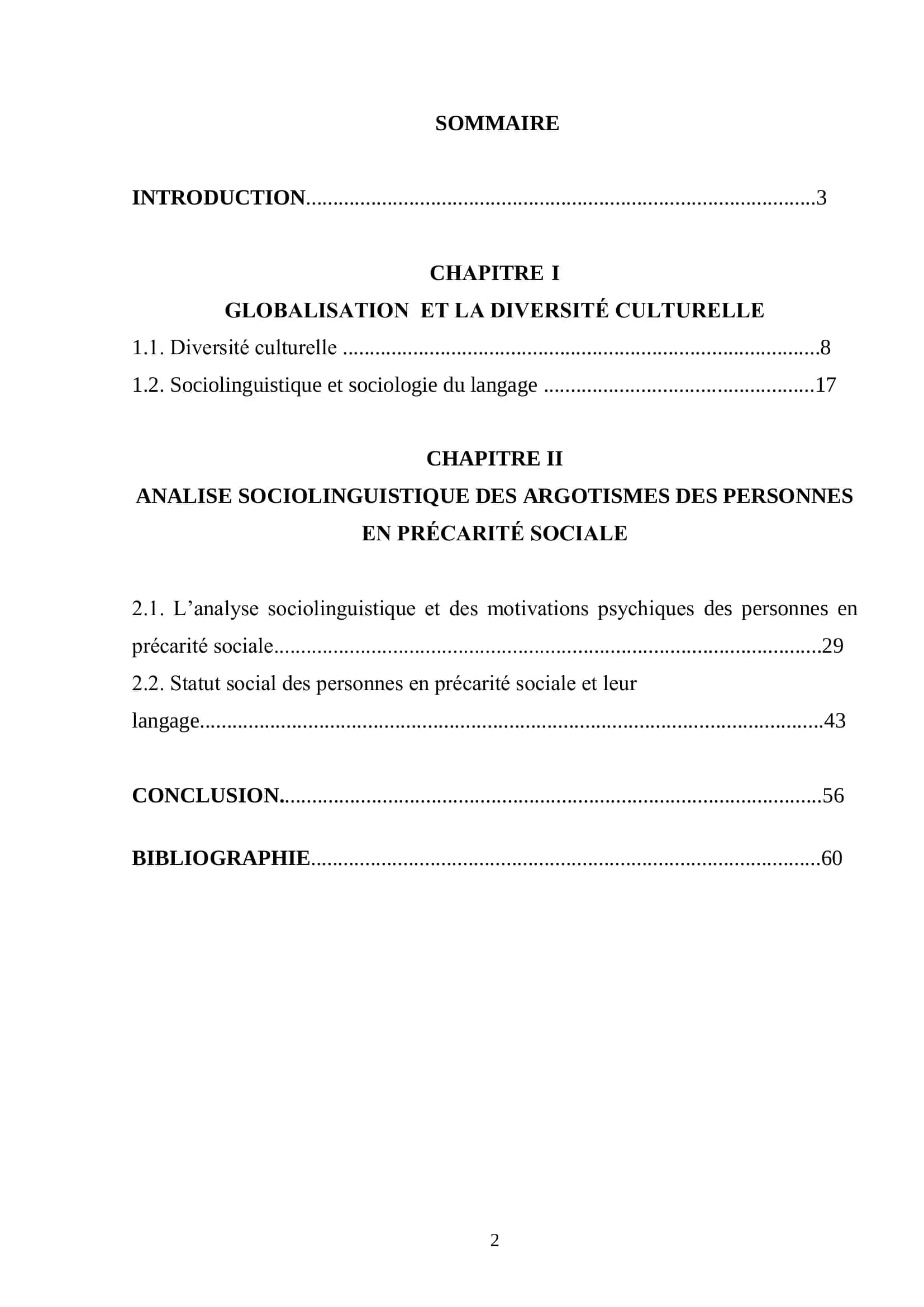 ANALYSE SOCIOLINGUISTIQUE DU VOCABULAIRE SUBSTANDARD DES PERSONNES EN PRÉCARITÉ SOCIALE 2