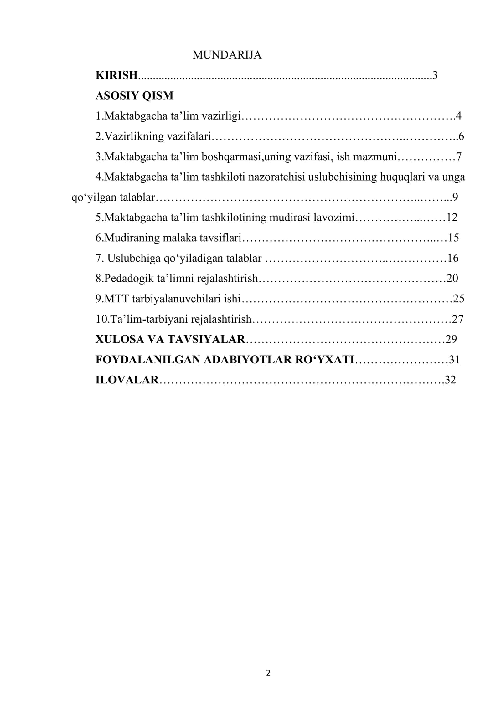Maktabgacha ta’lim tashkilotlari uslubchilari ta’lim tarbiyaviy ishlarga rahbarligi 2