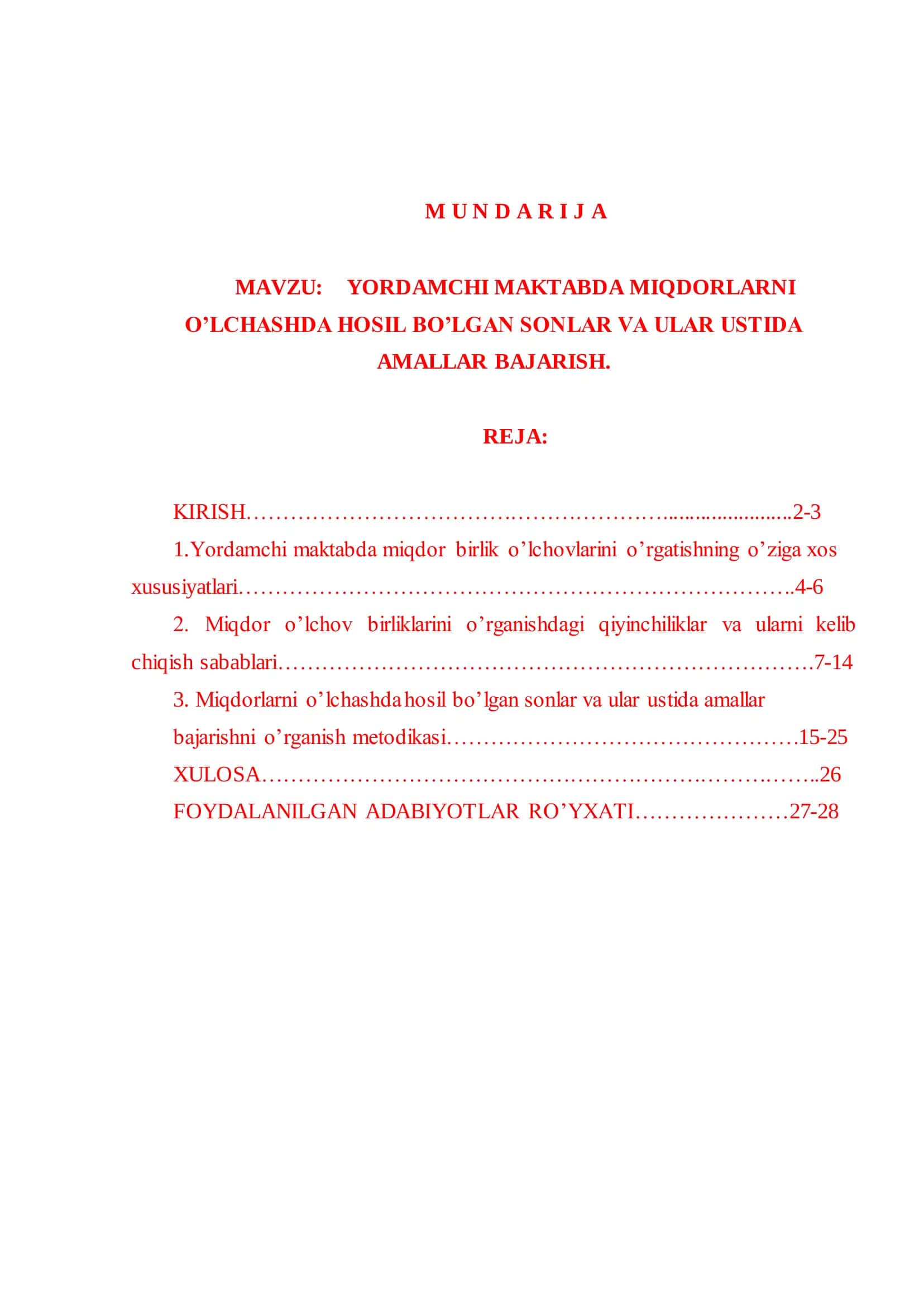 MATEMATIKA O`QITISH MAXSUS METODIKASI 2