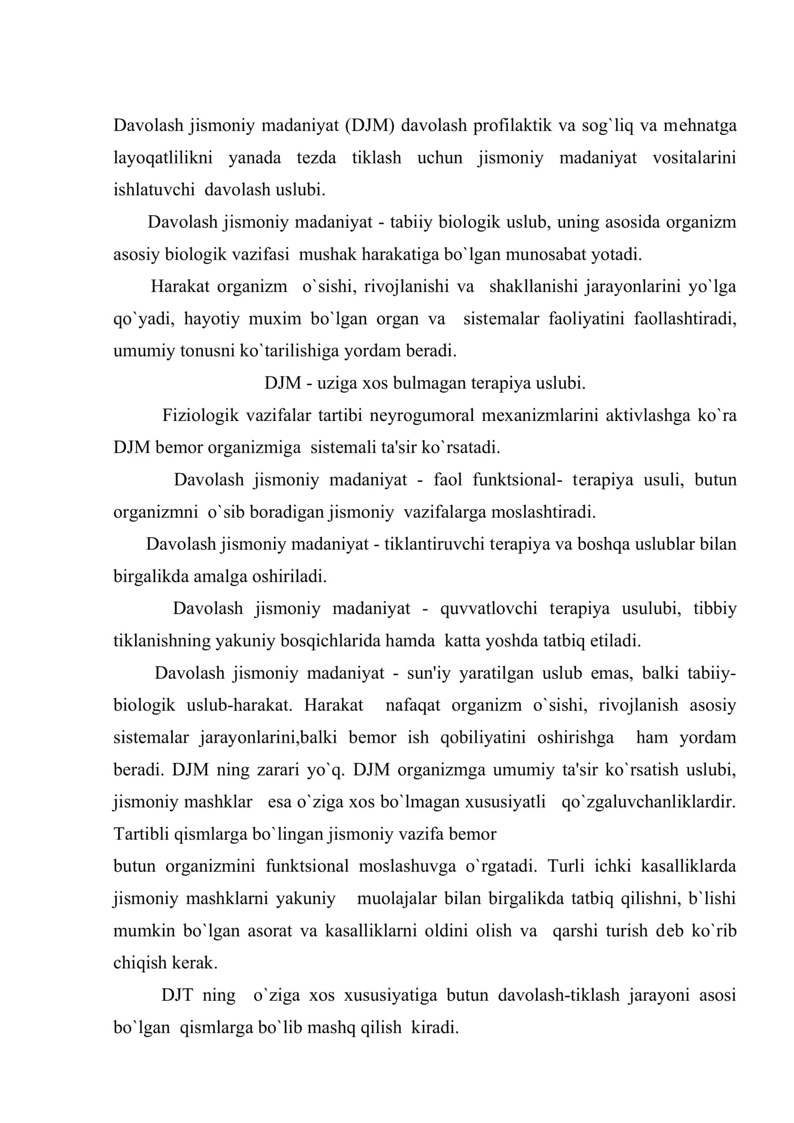 Davolash jismoniy madaniyati umumiy asoslari, DJM vosita va shakllari 2