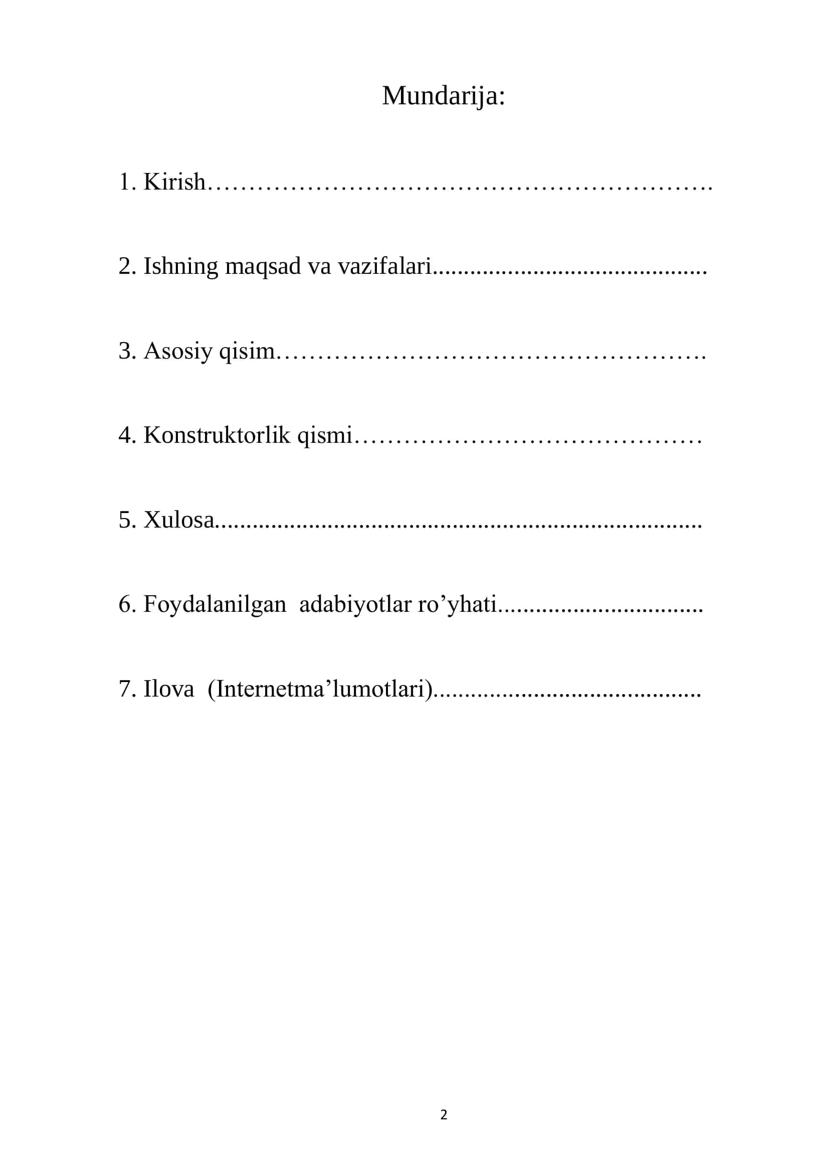 Avtomatlashtirilgan loyihalash tizimlari 2