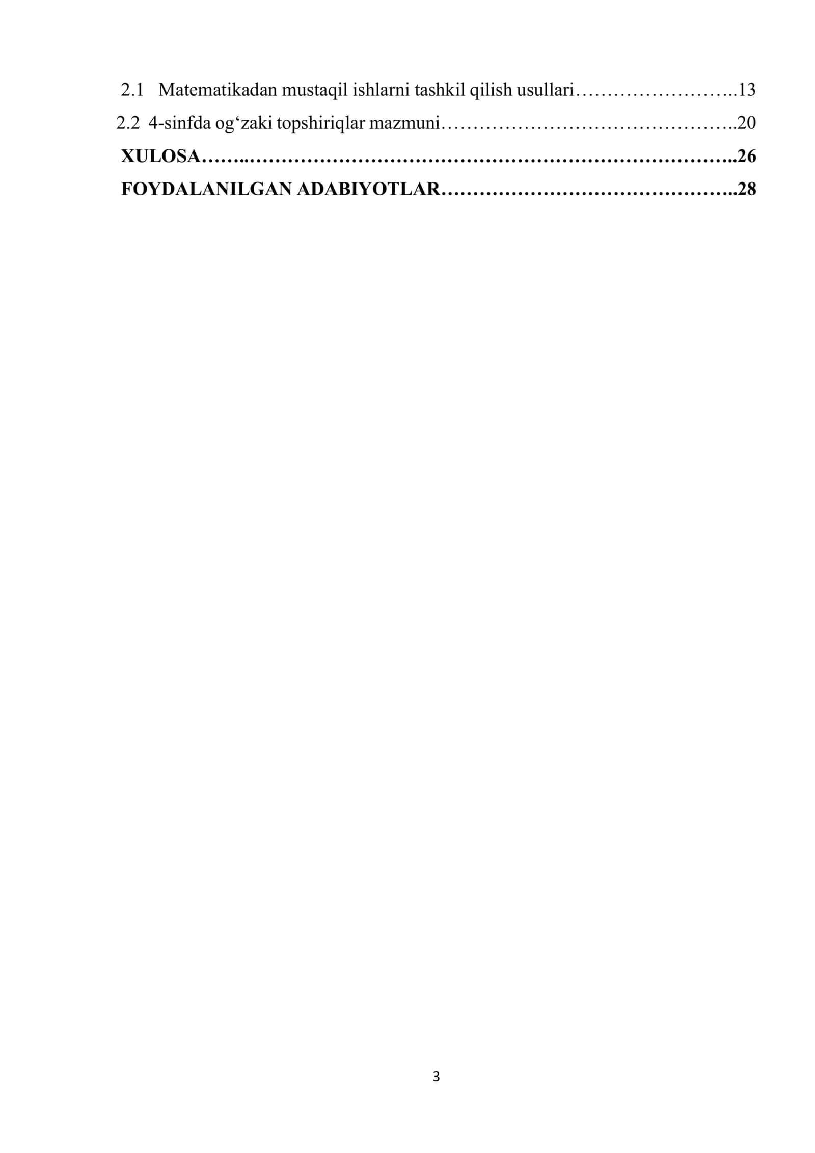 Boshlang‘ich sinfda matematikadan mustaqil ishlarni tashkil etishda og‘zaki topshiriqlardan foydalanish metodikasi (4-sinf) 2