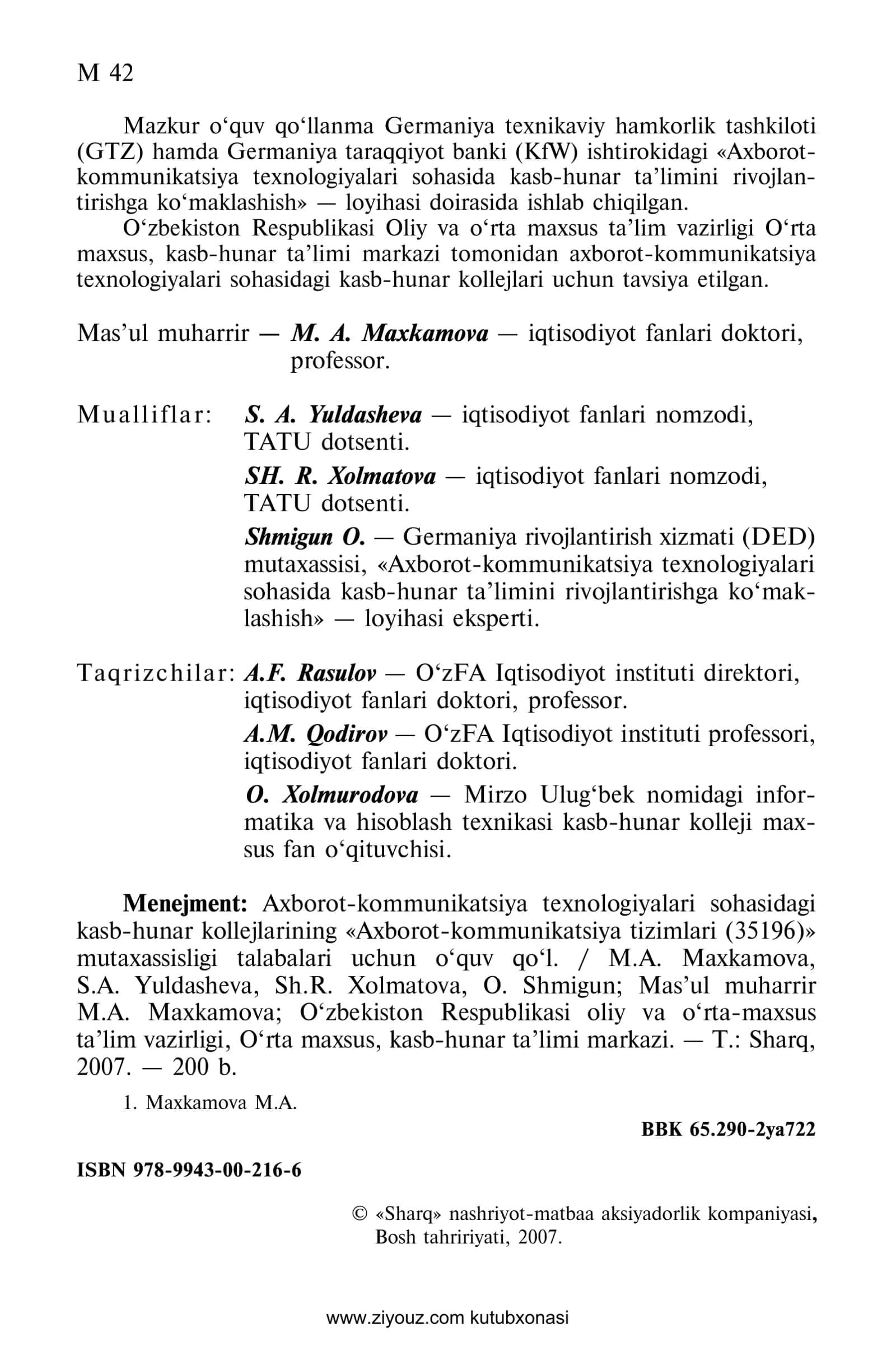 AXBOROT-KOMMUNIKATSIYA TIZIMLARI (3521916) 2