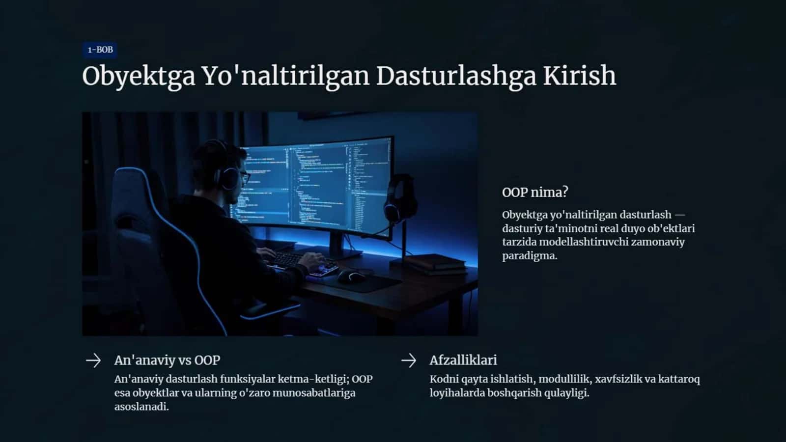 Dasturlash: Obyektga yonaltirilgan dasturlash asoslari 2