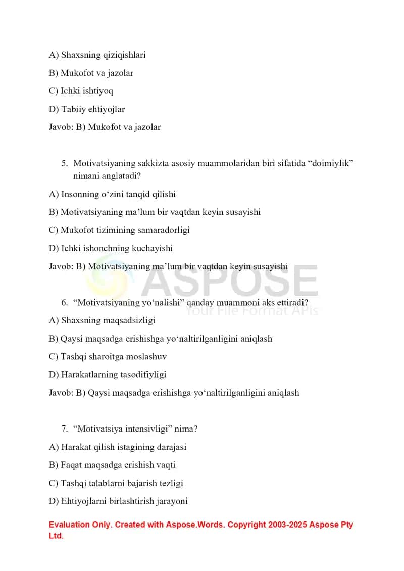 Motiva va motivasiyaning sakkizta asosiy muammolari 2