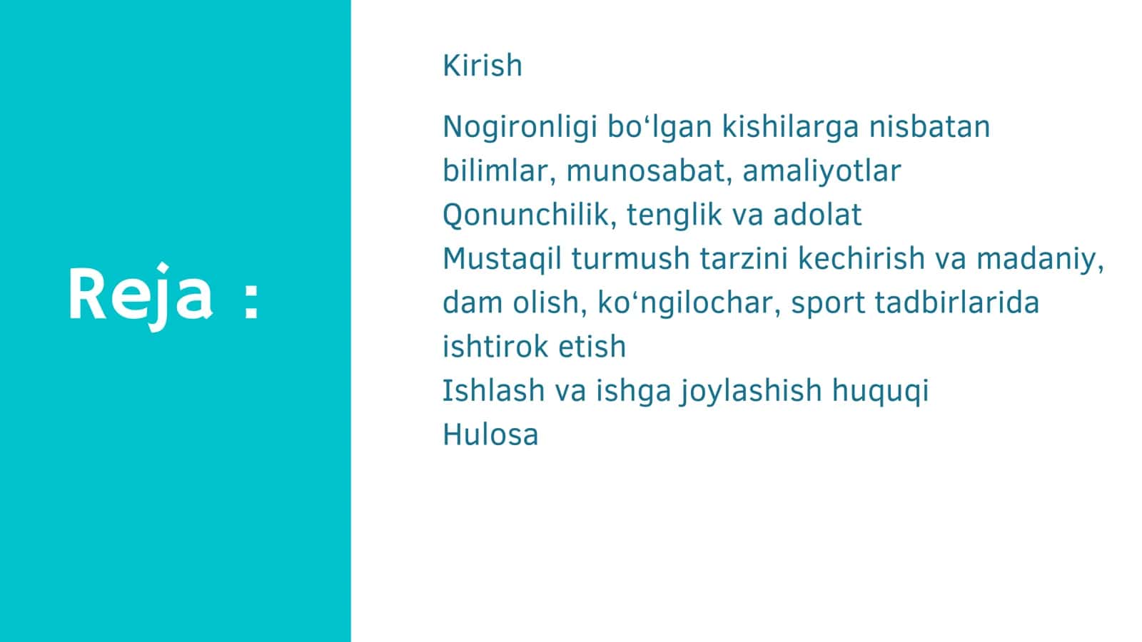 Nogironlarni diskriminatsiya qilinishi O‘zbekistonda nogironlar huquqlari. 2