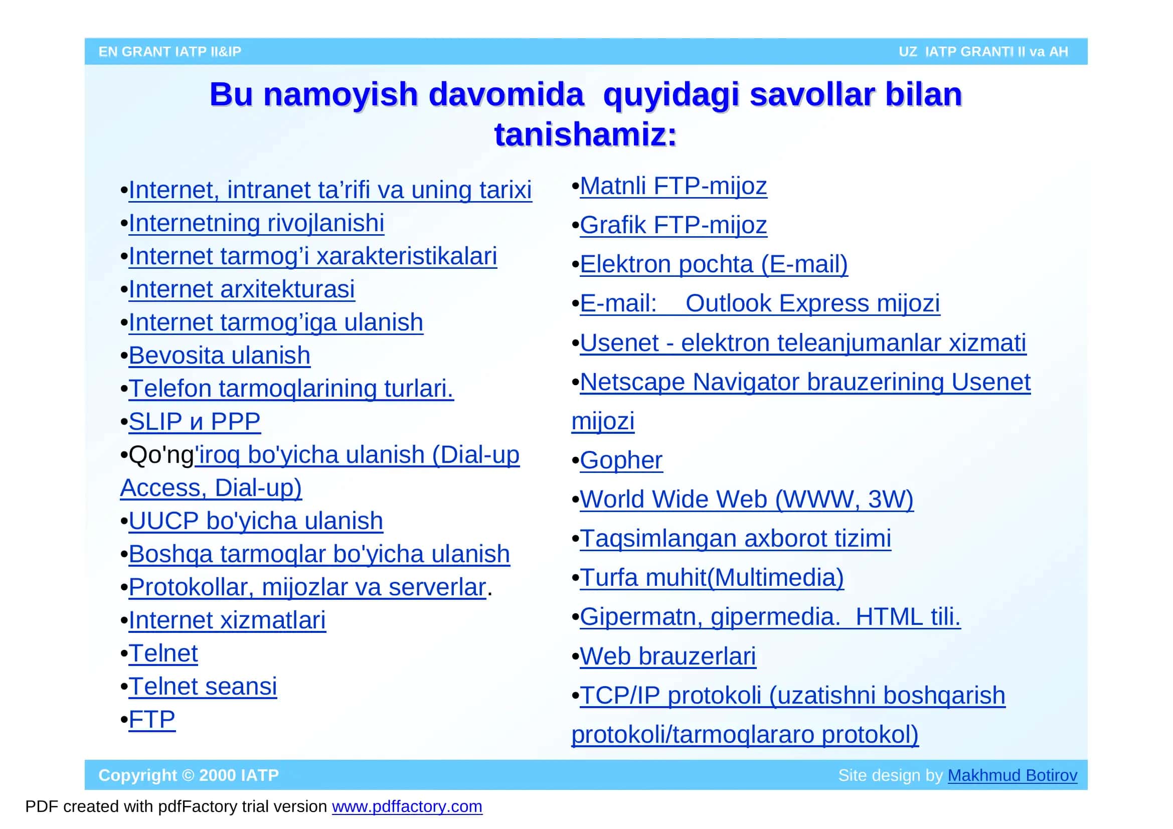 Internetning rivojlanishi 2