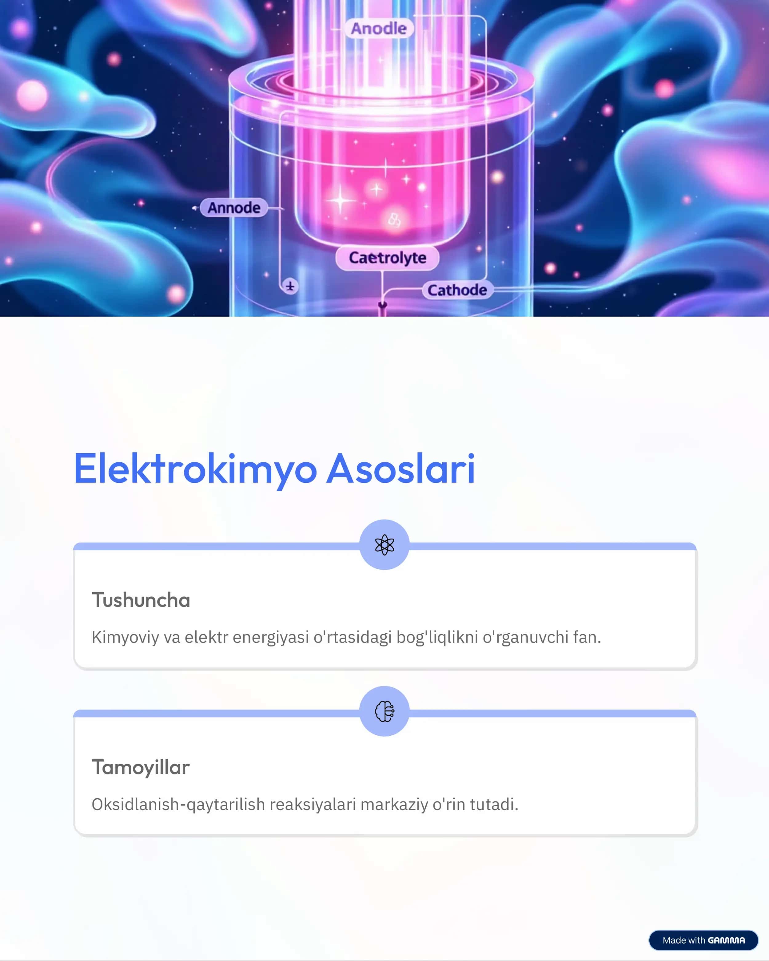 Elektrokimyoviy Jarayonlar: Kirish 2