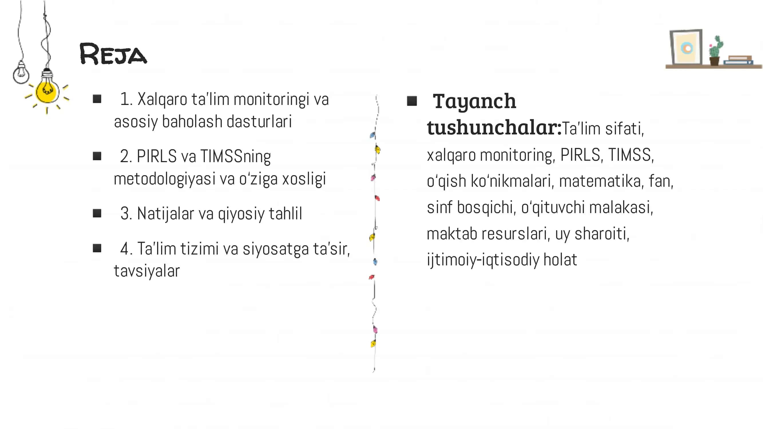 PIRLS va TIMSS ta'lim  sifatini  xalqaro monitoringi  qiyosiy tahlil qilish 2