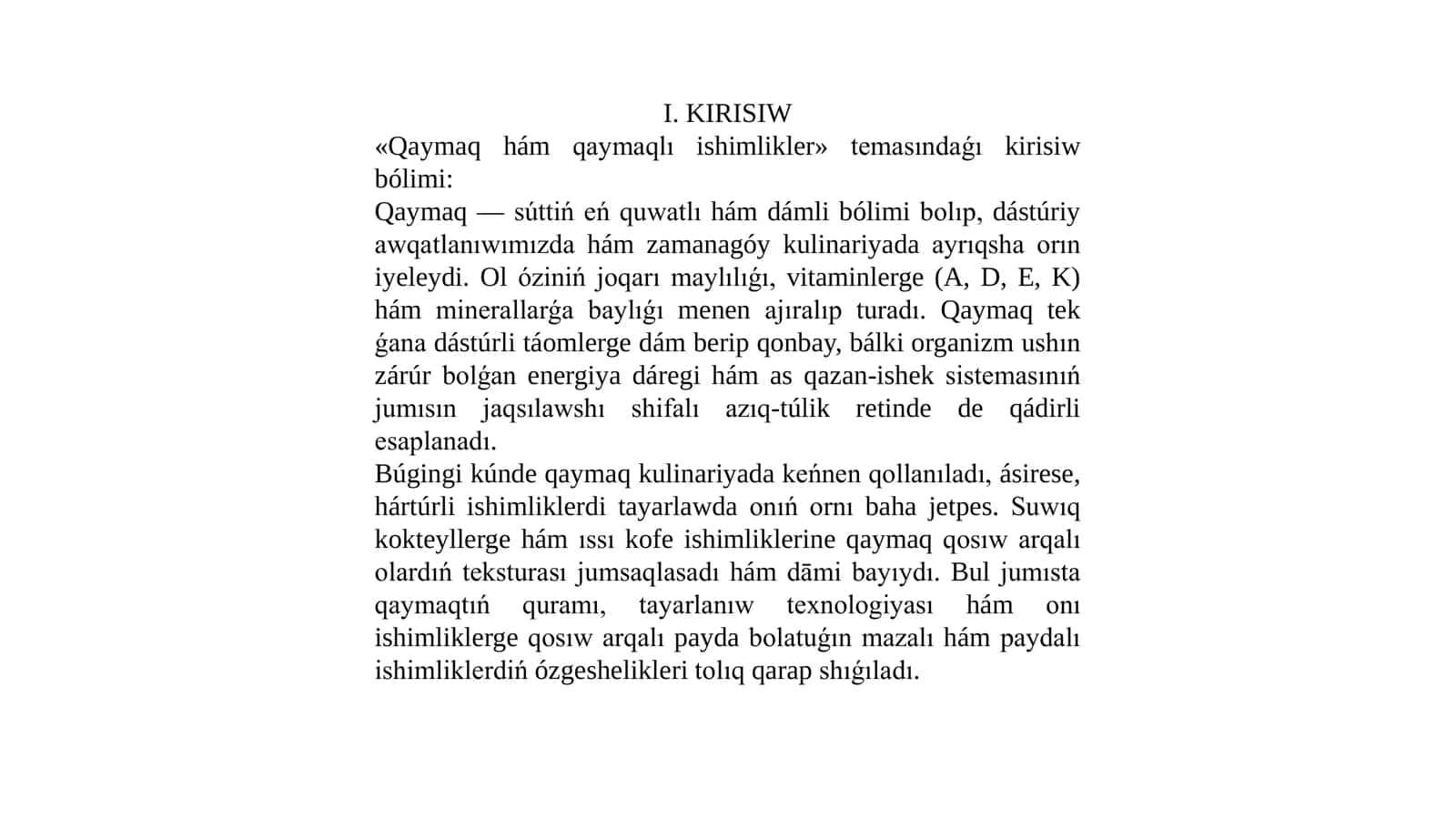 Qaymaq hám qaymaqlı ishimlikler 2