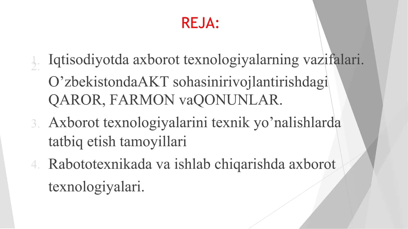 IQTISODIYOTDA AXBOROT AXBOROT KOMMUNIKATSION KOMPONENTALARI. KOMPYUTER. TEXNOLOGIYALARI FANIGA KIRISH. TEXNOLOGIYALARINING TIZIMLARI 2