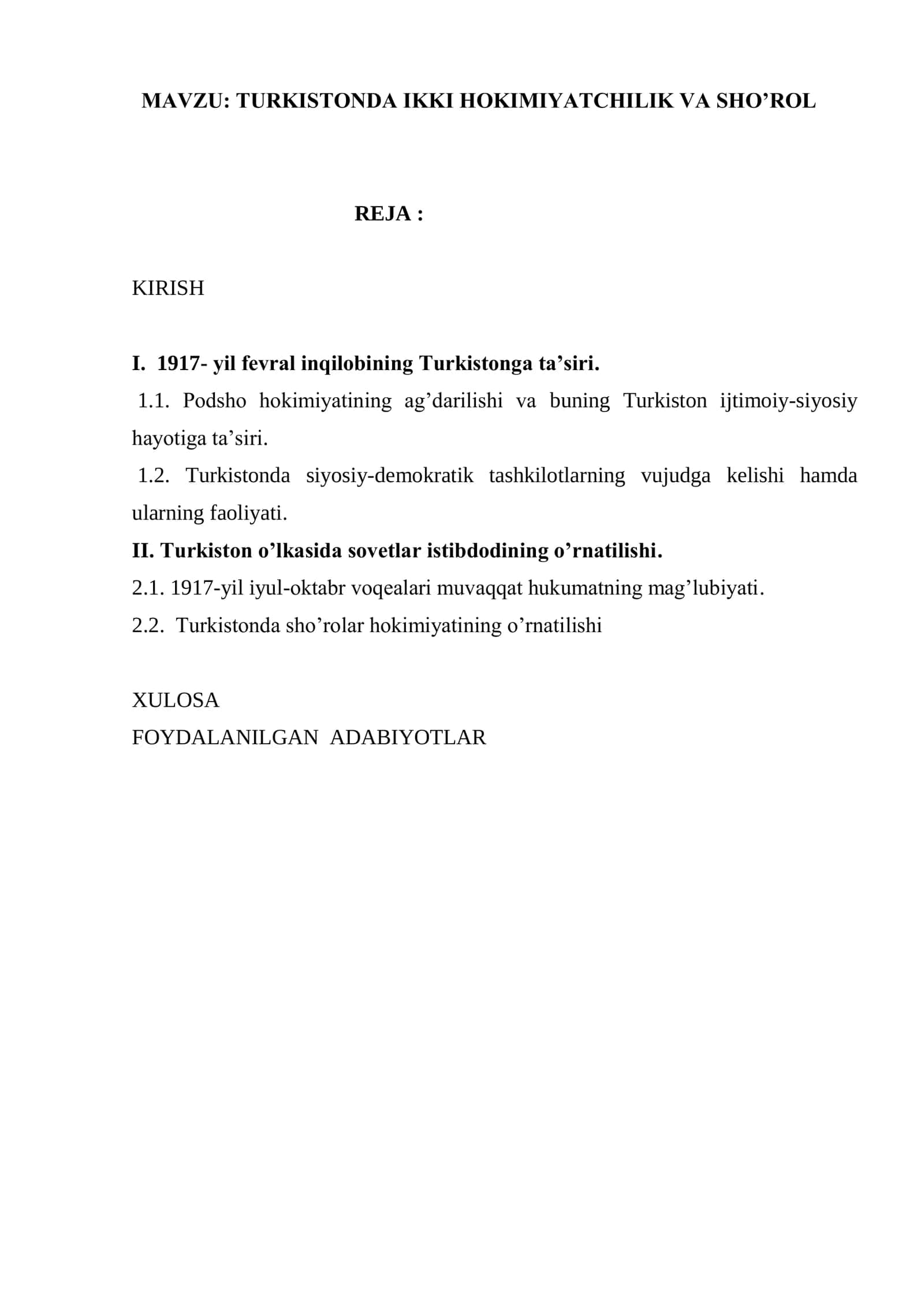 TURKISTONDA IKKI HOKIMIYATCHILIK VA SHO’ROL 2