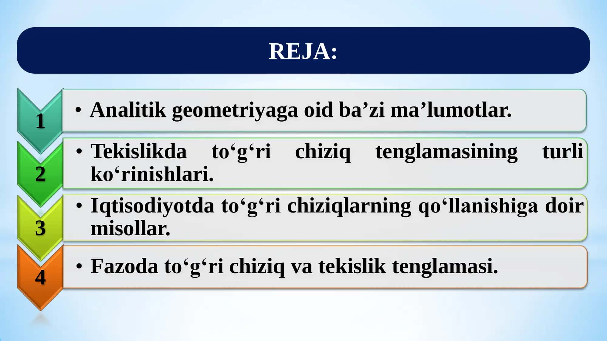 Amaliy matematika 1: Analitik geometriya elementlari 2