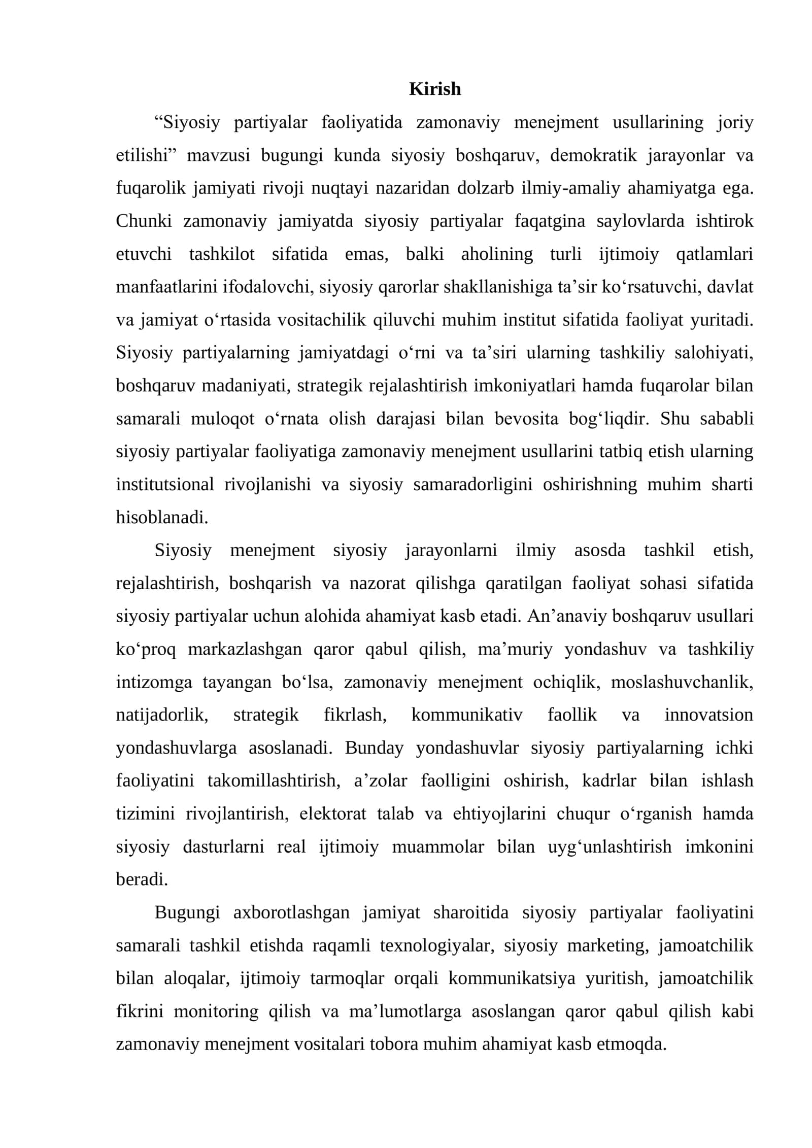 SIYOSIY PARTIYALAR FAOLIYATIDA ZAMONAVIY MENEJMENT USULLARINING JORIY ETILISHI 2