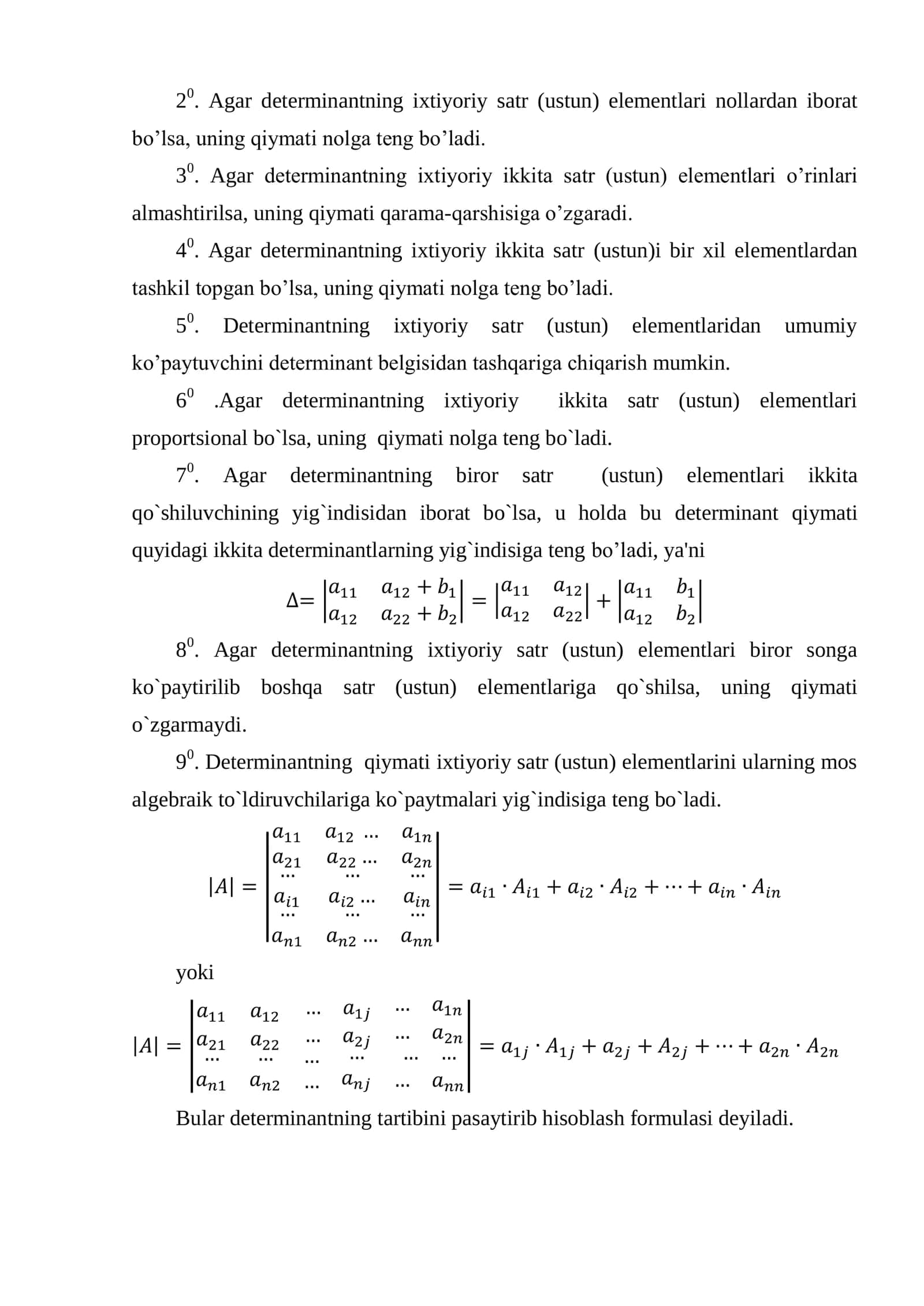Determinantlar 2