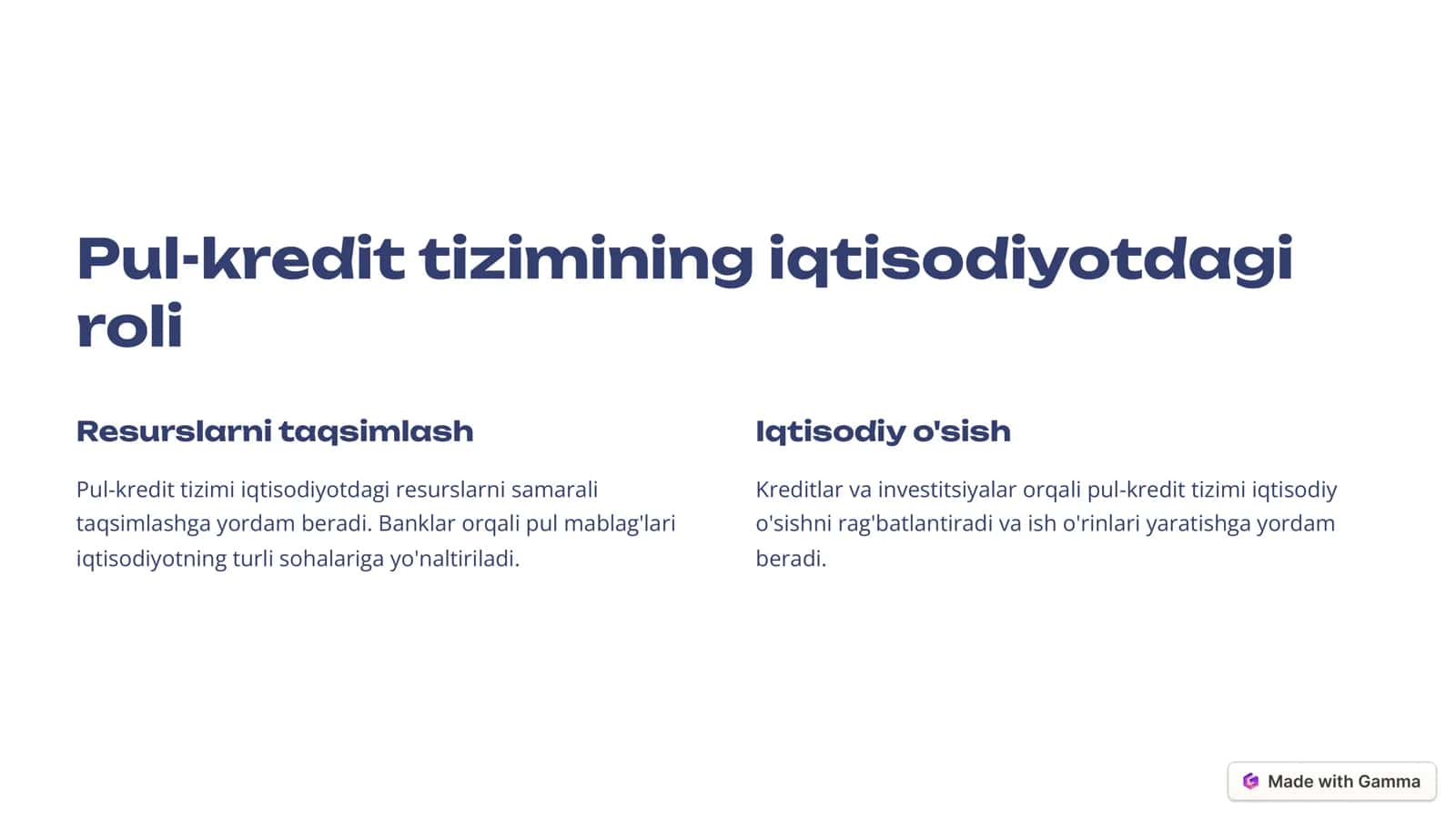 Pul-kredit tizimi va banklar 2