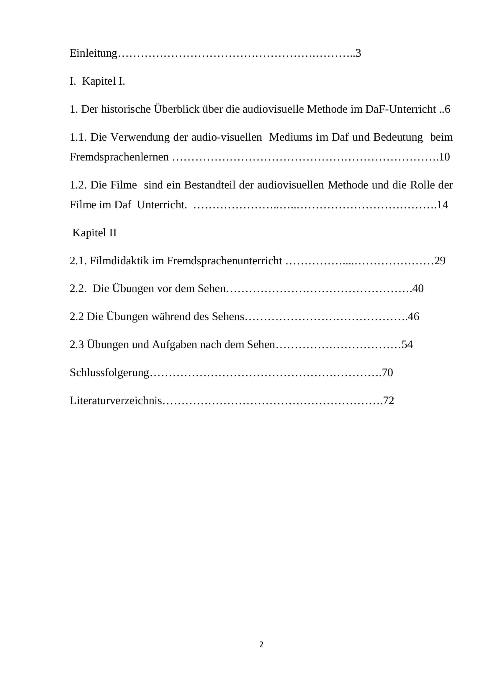 Einsatz der Filme und Sequenzen im DaF 2