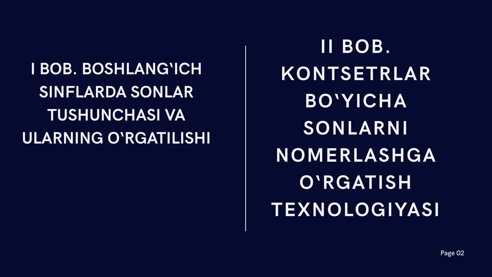 MATEMATIKA VA O‘QITISH METODIKASI 2