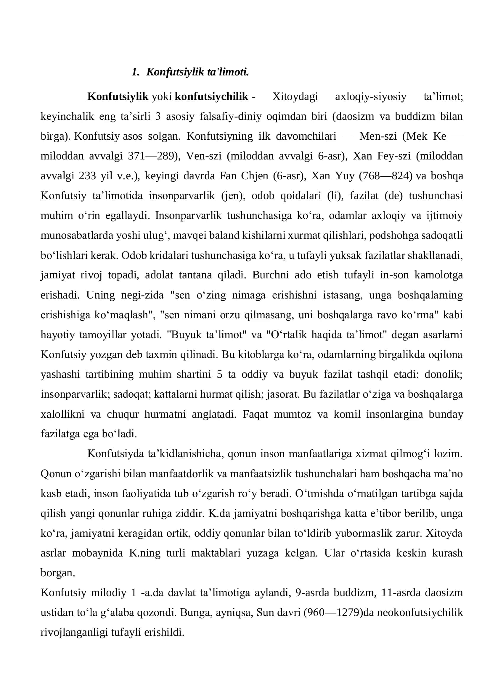 Konfutsiylikning axloqiy g’oyalari 2