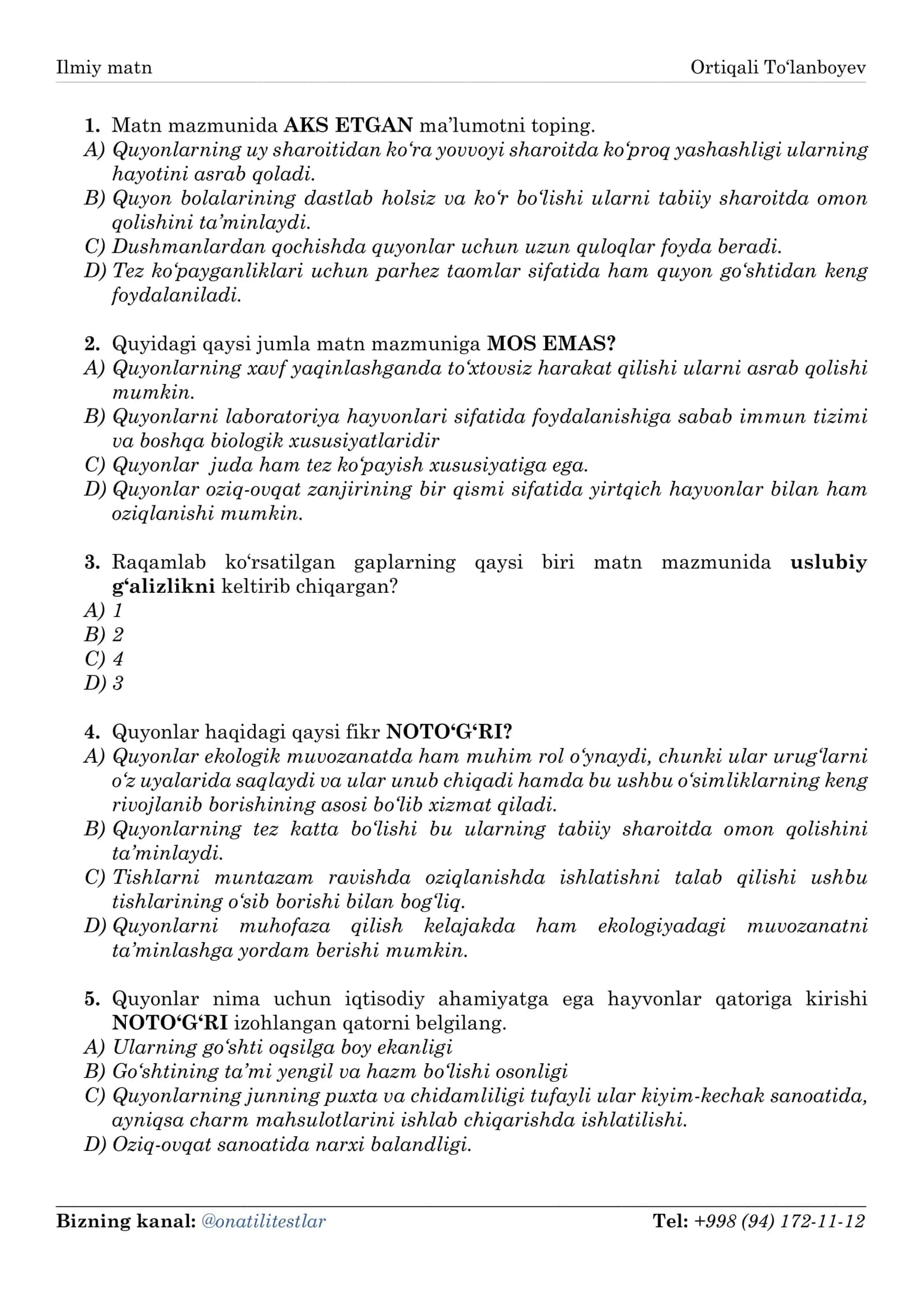 Ilmiy matn Ortiqali To‘lanboyev 2