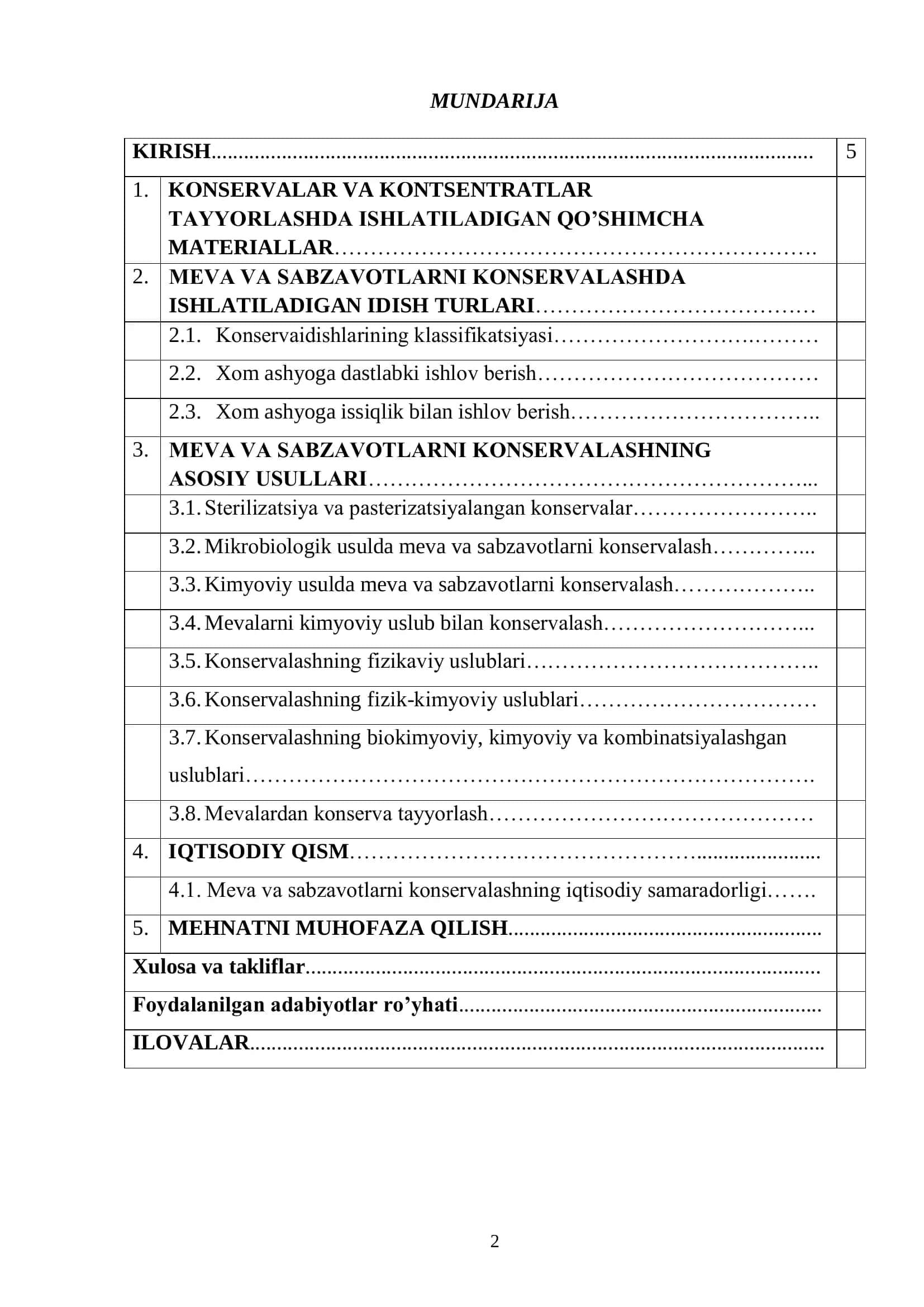 Meva va sabzavotlarni konservalashning asosiy usullari va mahsulotni saqlash asoslari 2