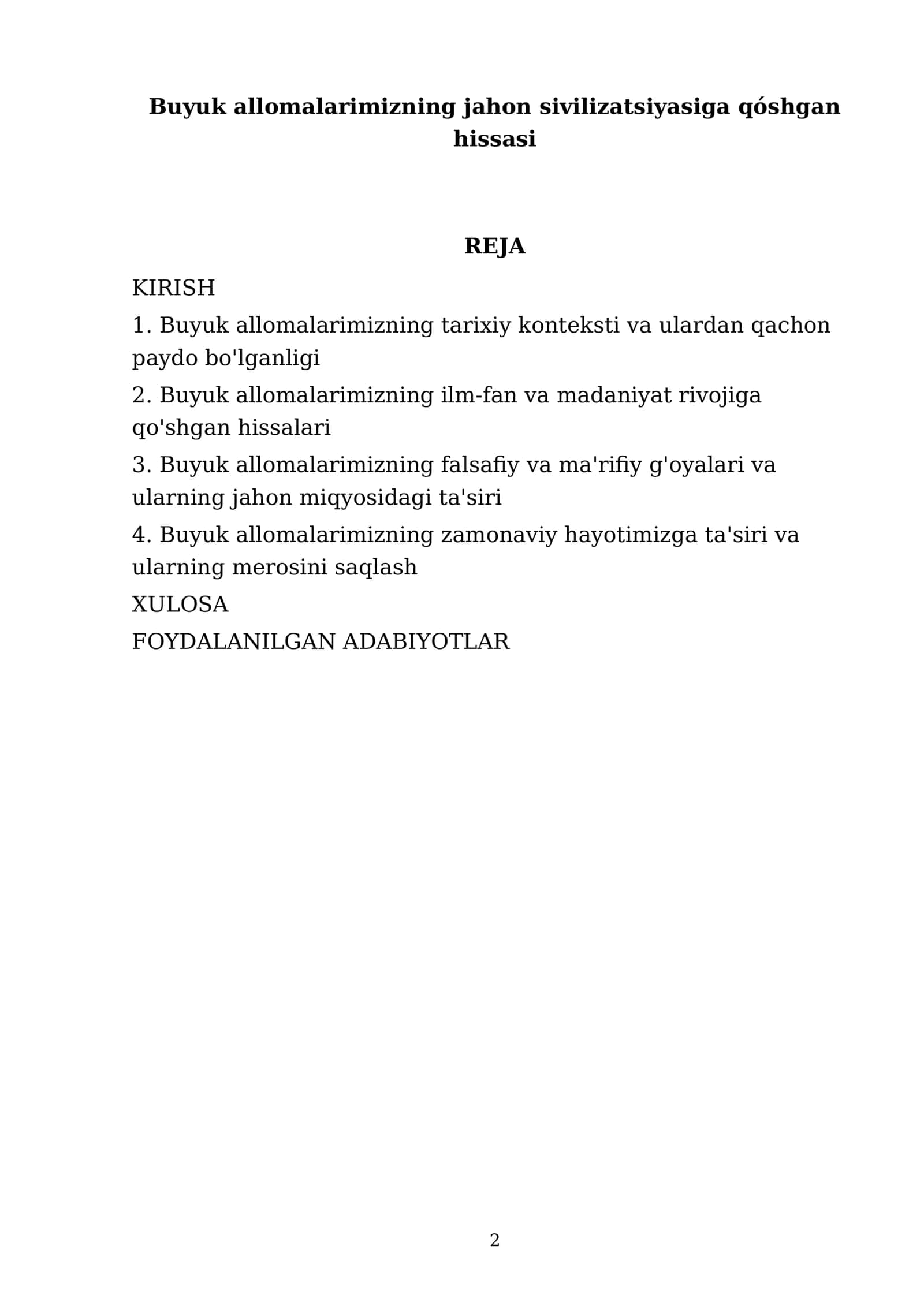 Buyuk allomalarimizning jahon sivilizatsiyasiga qo'shgan hissasi 2