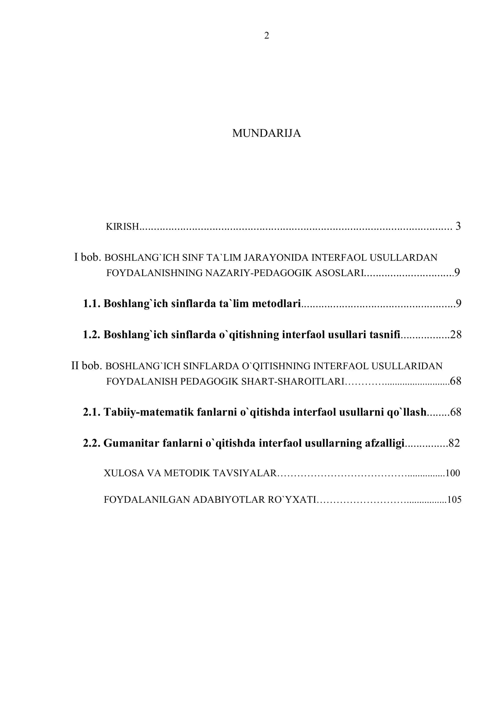 BOSHLANG`ICH SINFLARDA O`QITISHNING INTERFAOL USULLARI 2