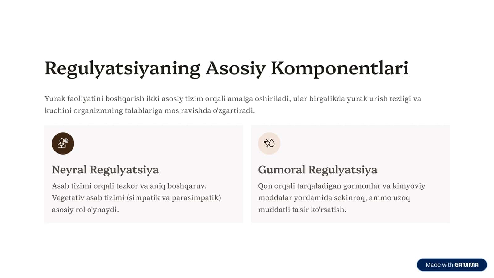 Yurak Faoliyatining Neyrogumoral Regulyatsiyasi 2