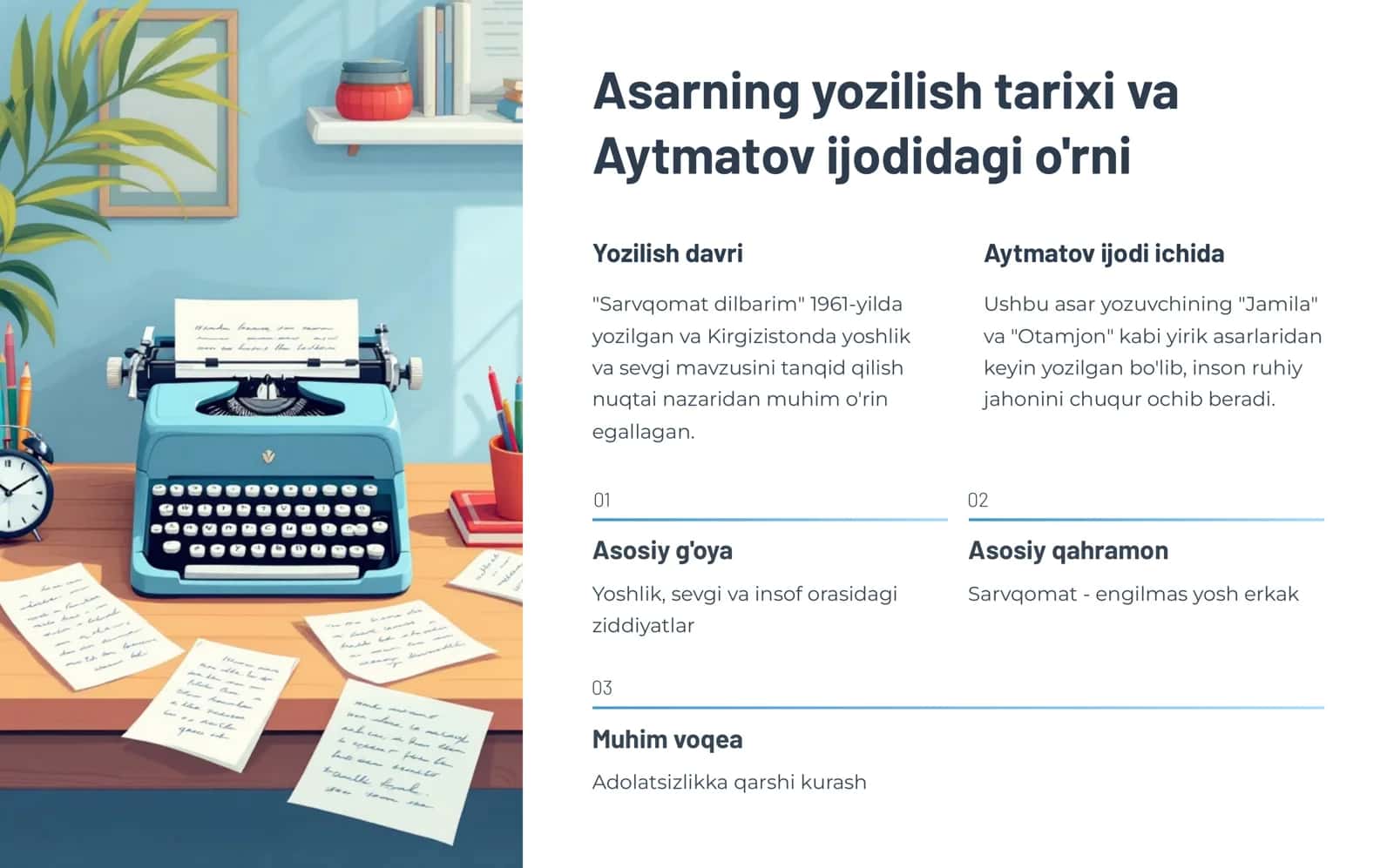 Chingiz Aytmatov: "Sarvqomat dilbarim" asari tahlili 2