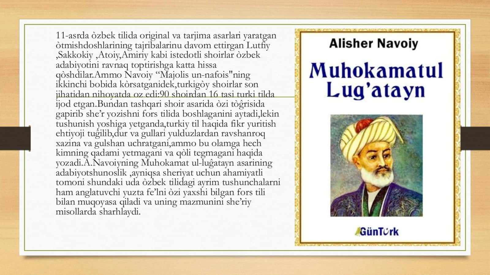 “Muhokamat ul-luĝatayn,, òzek tilining ilmiy grammatikasi sifatida 2