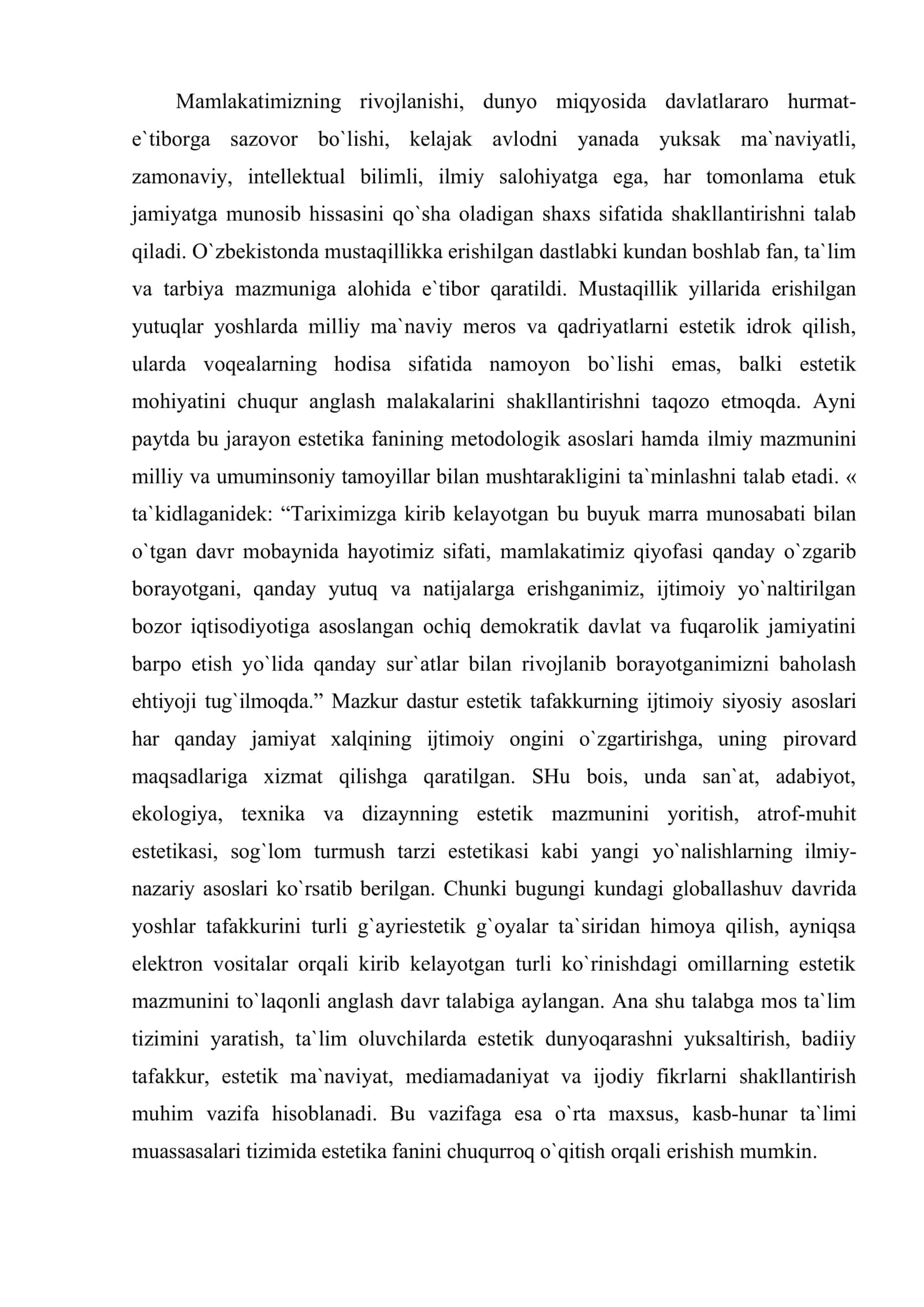 Estetikaning predmeti, tadqiqot doirasi va vazifalari 2