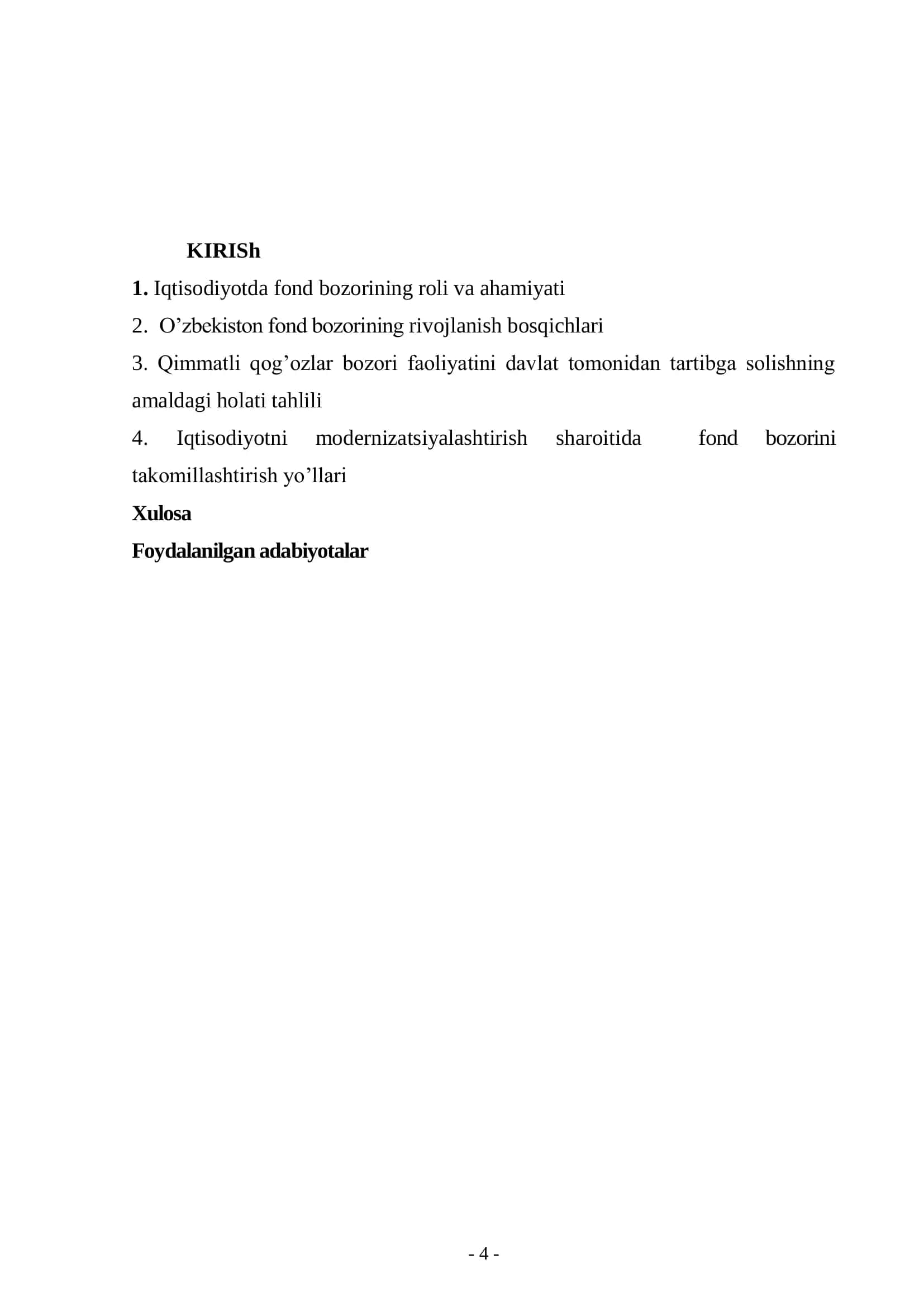 Iqtisodiyotni modernizatsiyalash sharoitida fond bozorini rivojlantirish istiqbollari 2