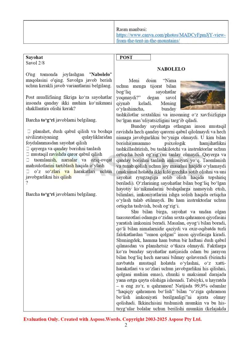 Turizmning yangi to‘lqini 2