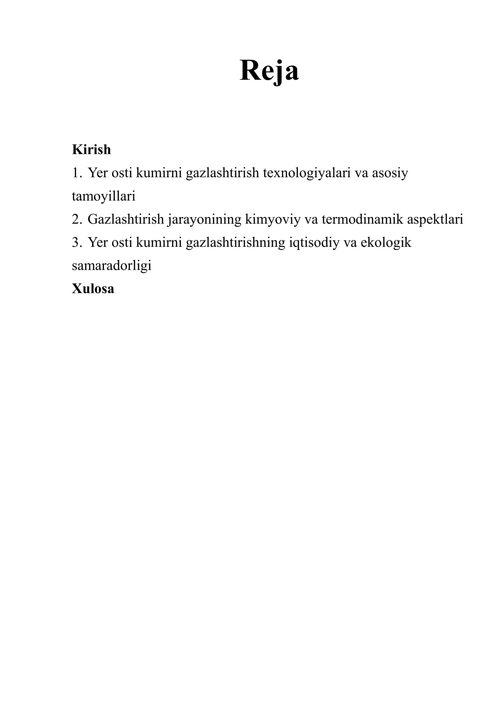 Yer osti kumirni gazlashtirish 2
