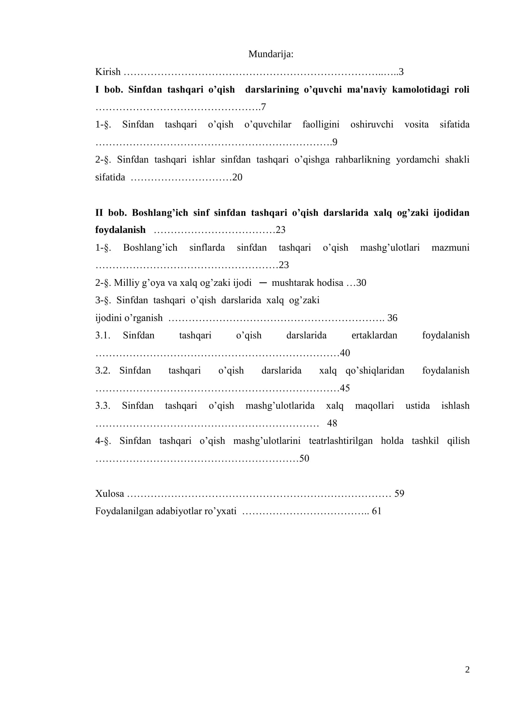 Sultonova Dilafro’zning "Boshlang’ich sinf sinfdan tashqari o’qish darslarida xalq og’zaki ijodidan foydalanish" 2