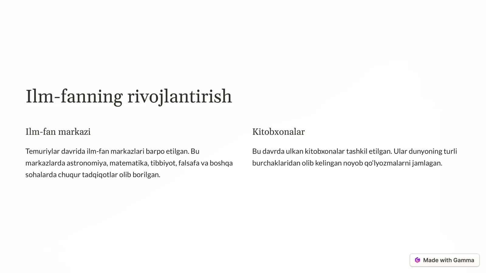 Temuriylar davri: Ikkinchi 2