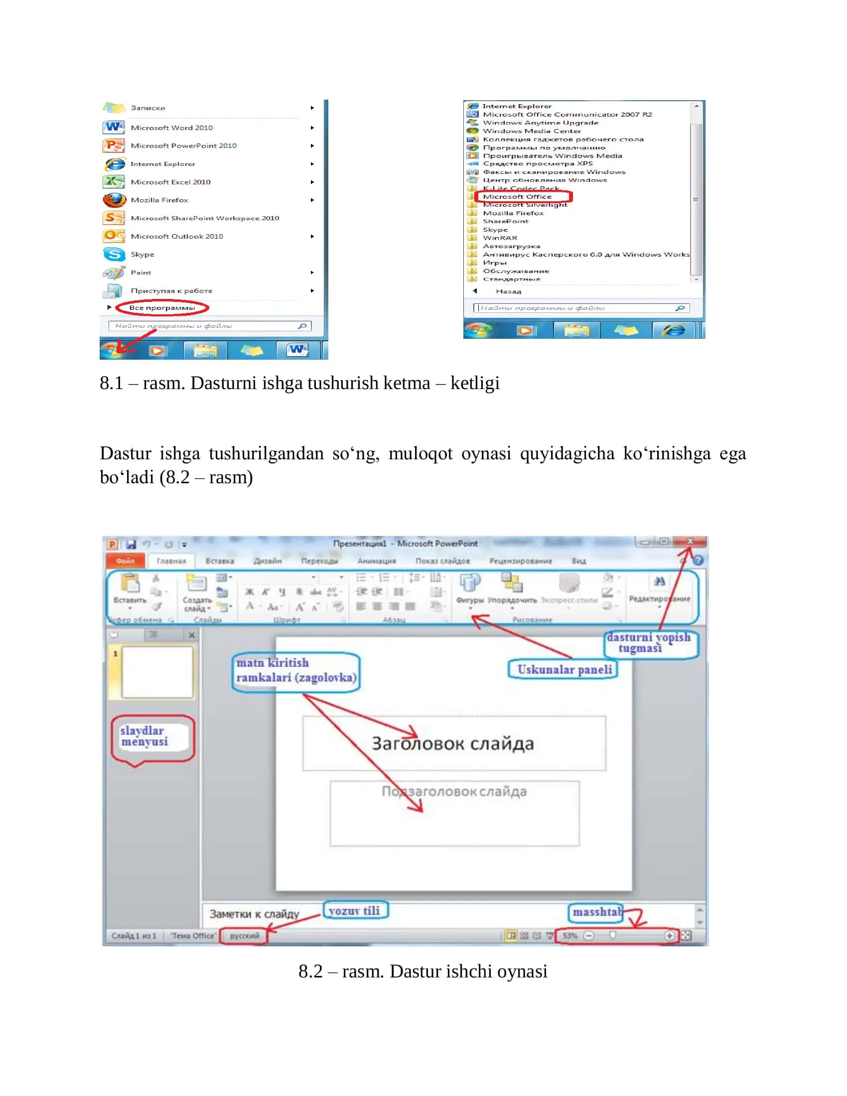 MS Power Point dastur interfeysi 2